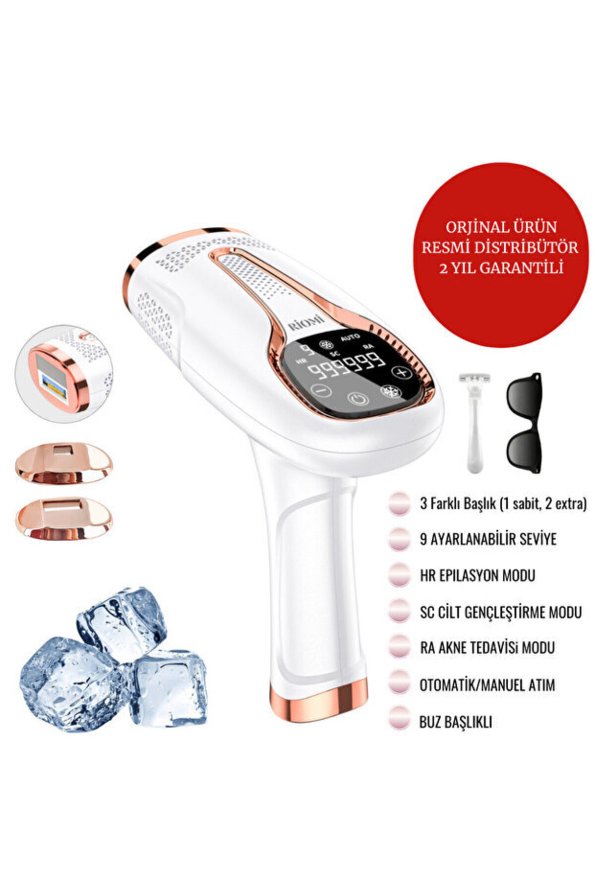 Elixem Ipl Buz Lazer Epilasyon 999.999 Atım Otomatik/manuel Dokunmatik Ekran Ağrısız Vücut Yüz Cihazı