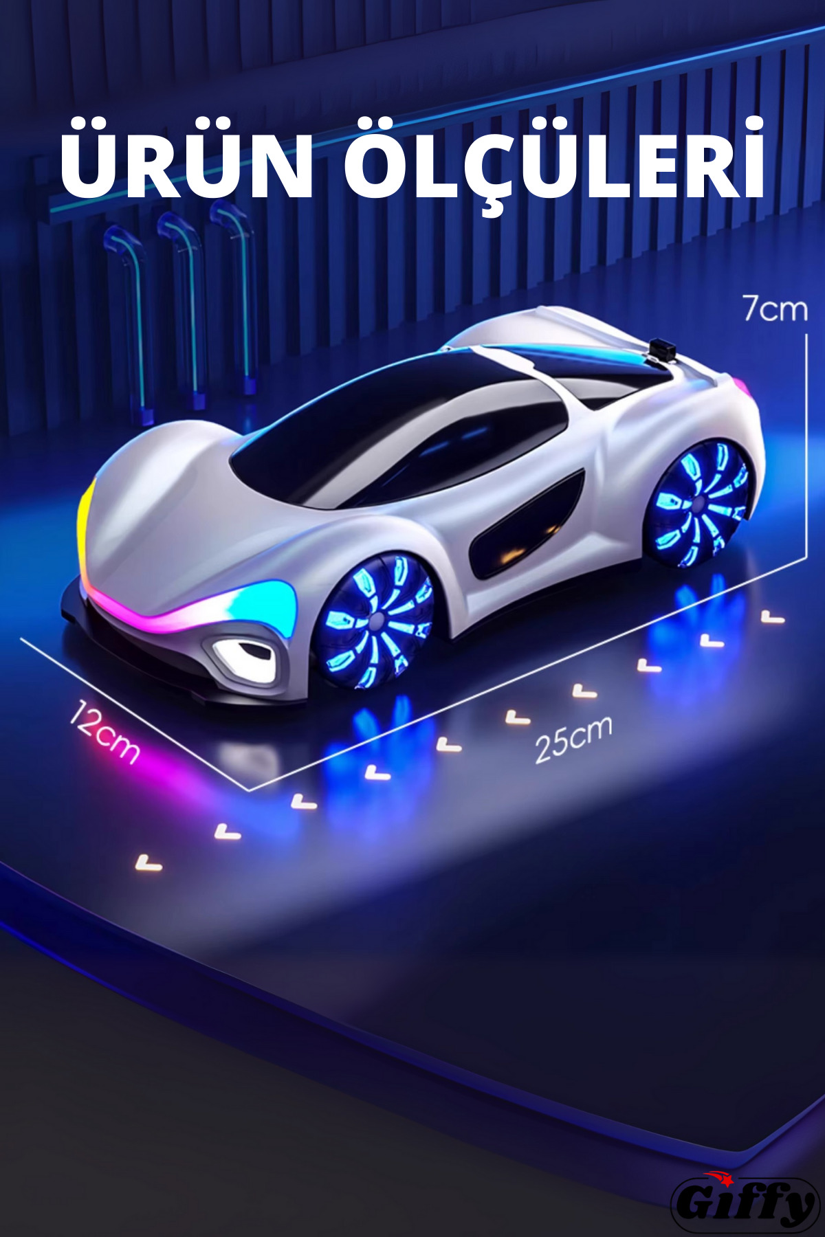 giffy Oyuncak Uzaktan Kumandalı Şarjlı Elektrikli Araba 4X4 Şarj İstasyonlu Led Işıklı Sesli Müzikli RC fotoğrafı 6 (önizleme)