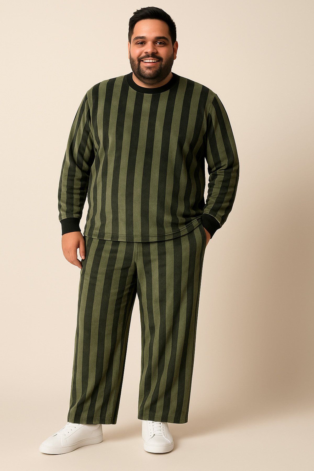 Gül Büyük Beden Kadife Kumaş Erkek Eşofman Takımı Rahat Konforlu