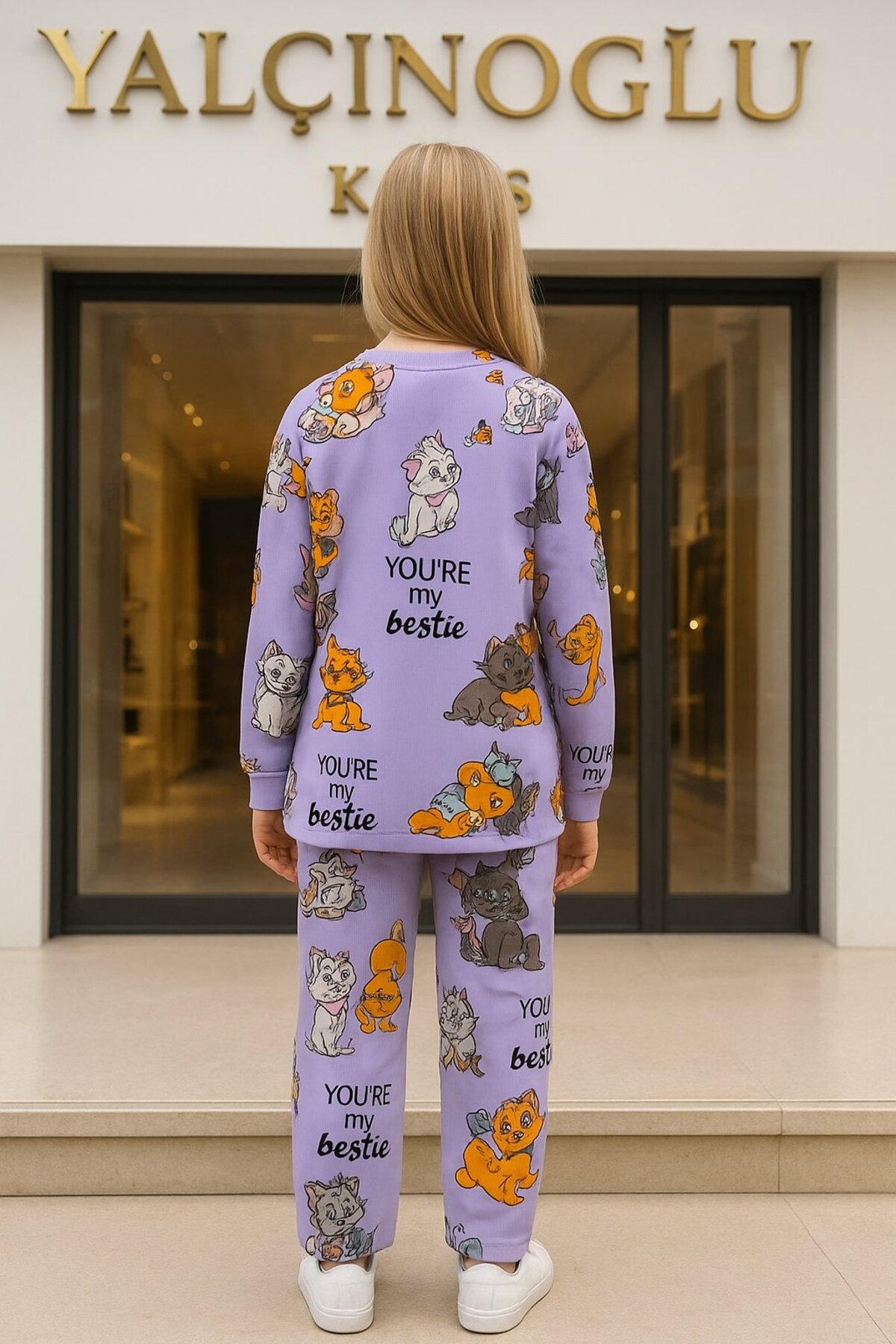 Yalçınoğlu Kids Kız Çocuk Pijama Takımı I Uzun Kollu Rahat Ev Giyim I Pamuklu - Yumuşacık Kız Çocuk Takım fotoğrafı 5 (önizleme)