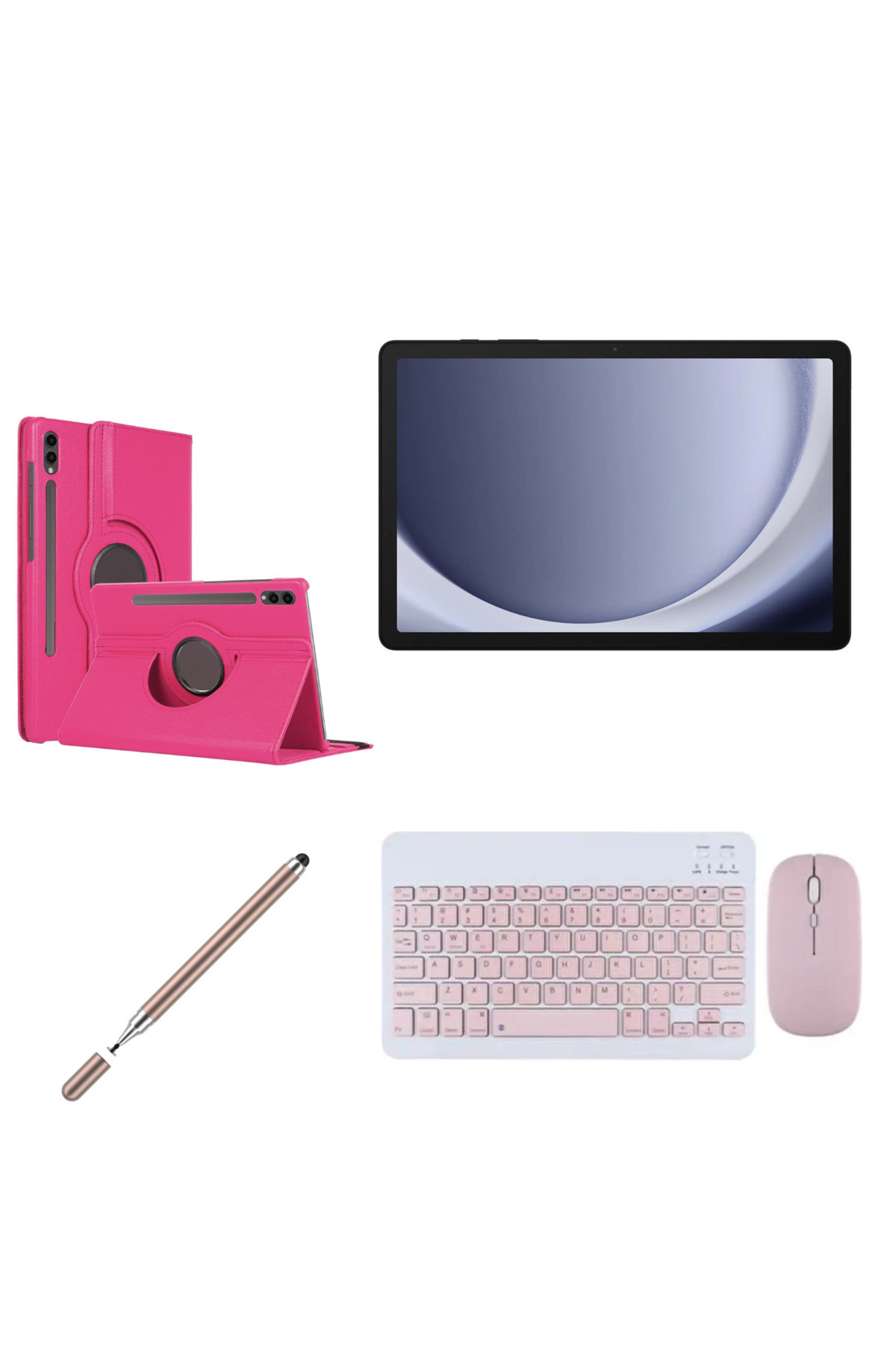 Samsung Galaxy Tab A9+ 11''İNCH (PLUS) 8/256GB TABLET+GOLD KALEM+PEMBE KILIF+PEMBE KLAVYE MOUSE