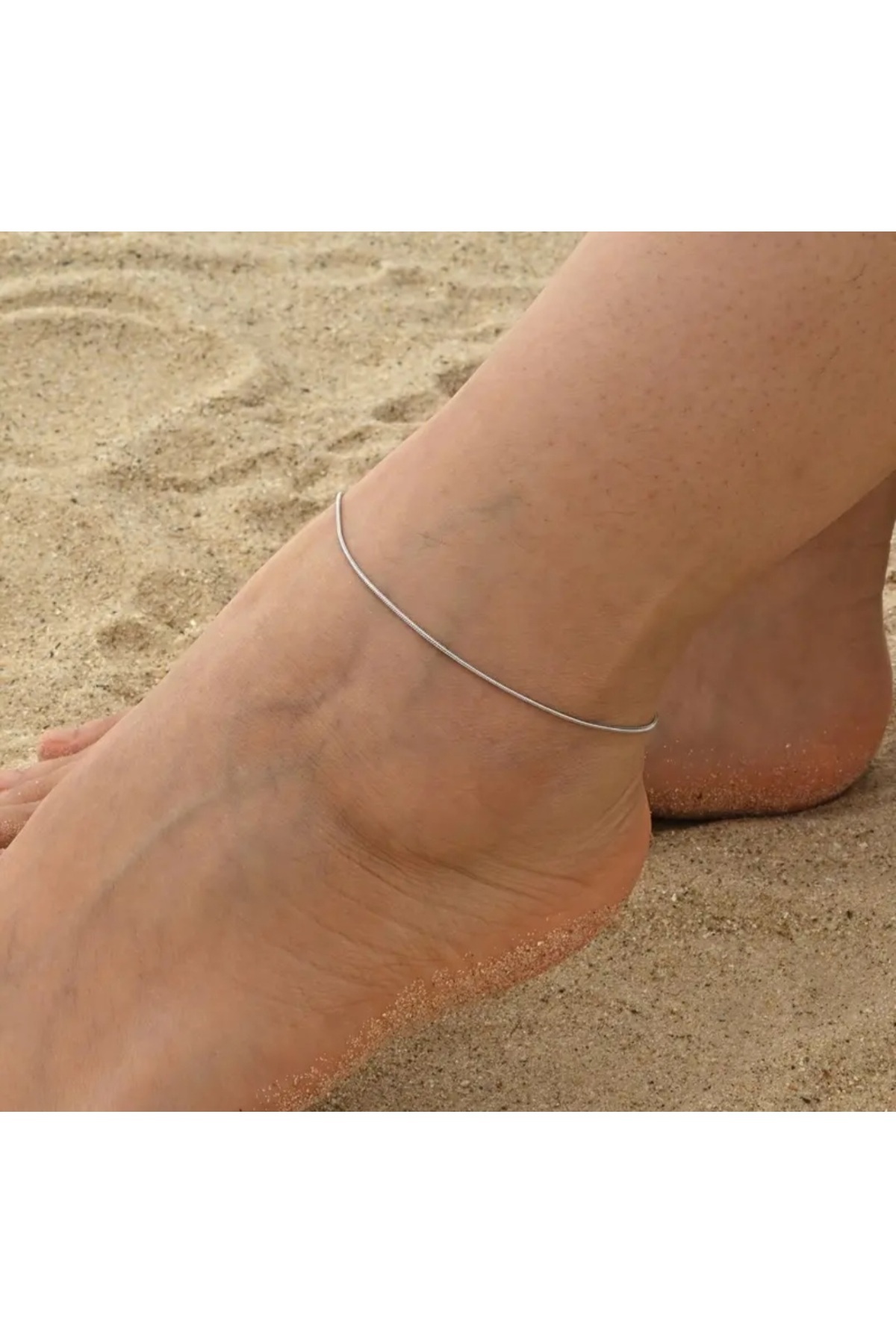 by Natalie İtalyan kararmaz ince çelik halhal kadın ayak bileklik