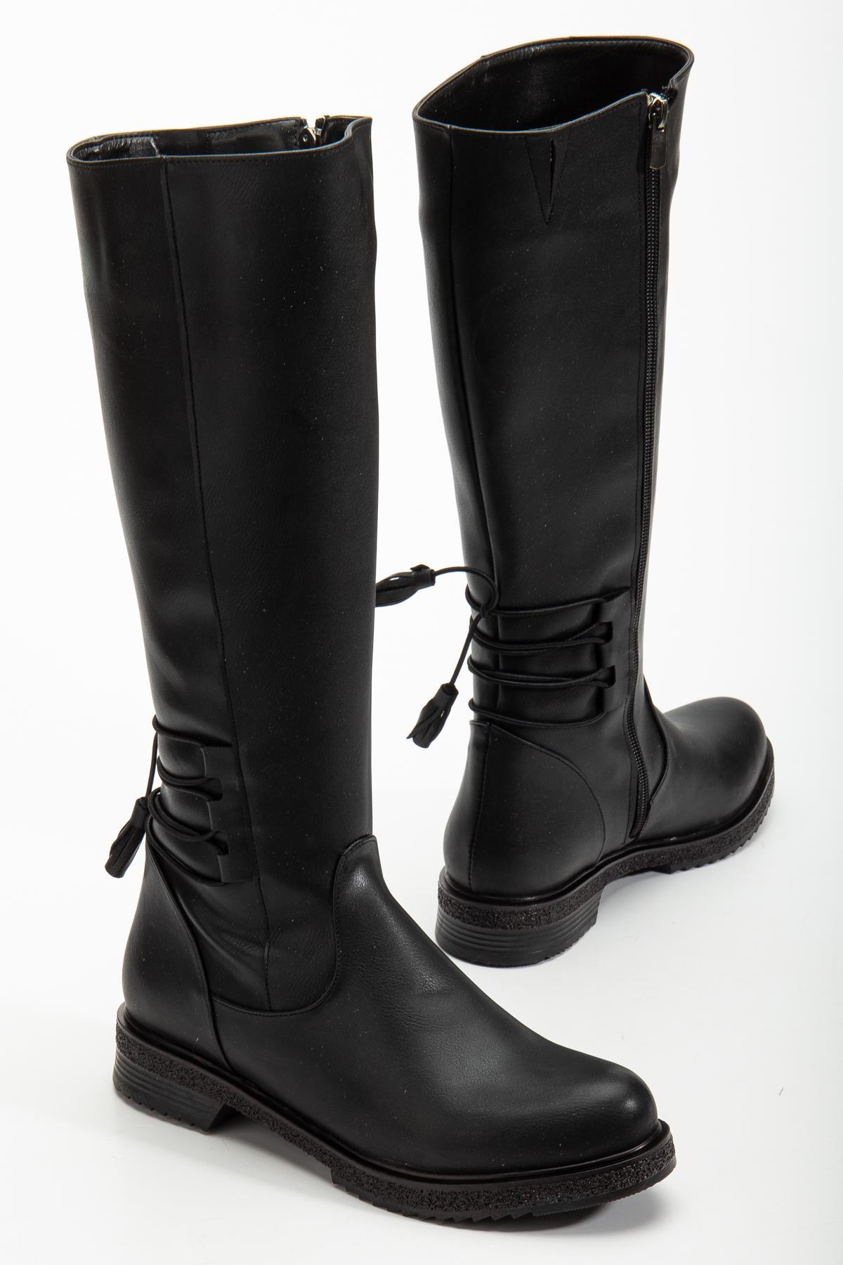 SUİNS SHOES Suins Pline Model Siyah Kadın Fermuarlı Çizme görsel 3