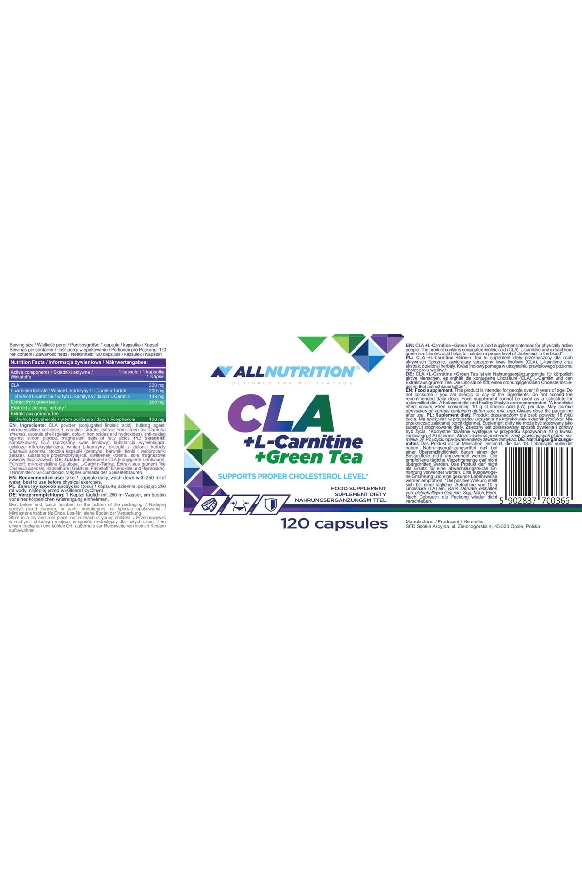 allnutrition cla l carnitine green tea ALLNUTRİTİON CLA + L-Carnitine + Green Tea