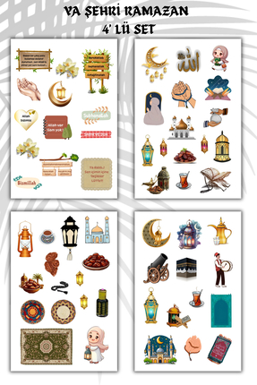 birikiyedi 4 sayfa Ramazan/Dini/İslami Sticker Set Ramadan Sticker's Set Plan...