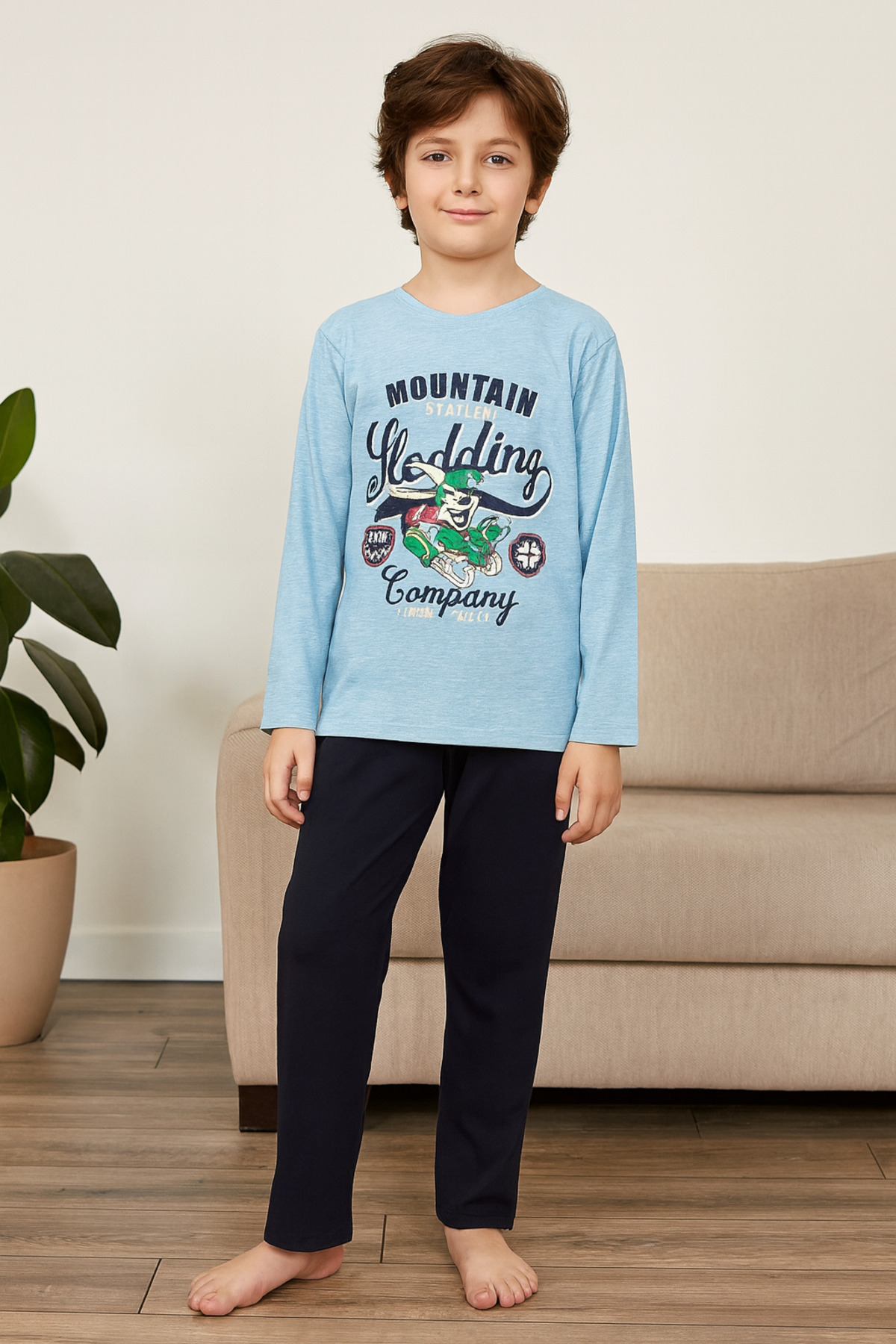 Tenra Erkek Çocuk Pijama Takımı %100 Pamuk fotoğrafı 4 (önizleme)