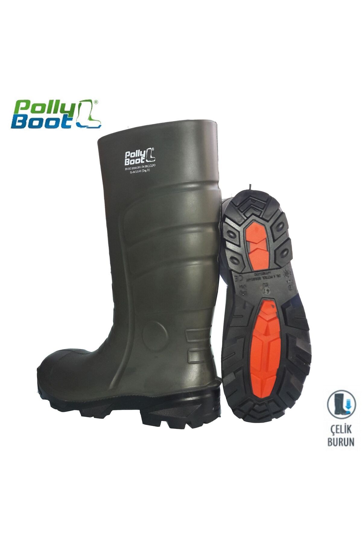 KHİ-ZAİ Pollyboot Vega 44 Numara Çelik Burunlu Çizme Poliüratan