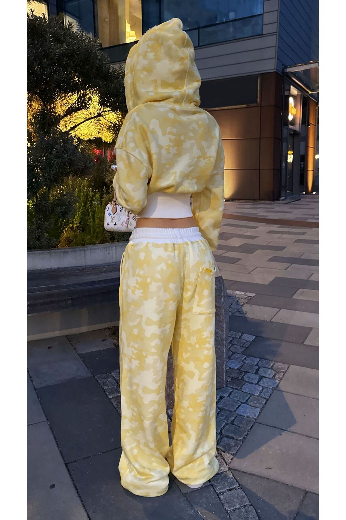 Restock Kamuflaj Baggy Alt Üst Eşofman Takımı ( 3 İplik Şardonlu) — زرد kamufgtak32 — تصویر 4 از 7