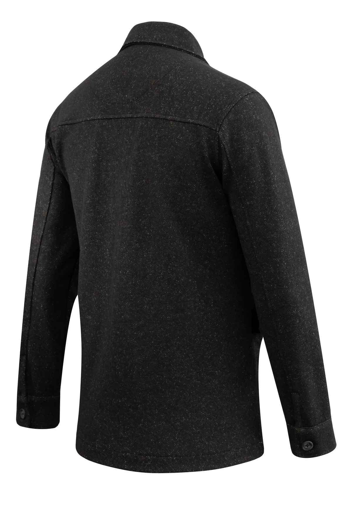 Çizgi Triko  Erkek Kışlık Kumaş Siyah Hırka Noktalı Zikzak Desenli Klasik Kalıp - 5232G - Görsel 5