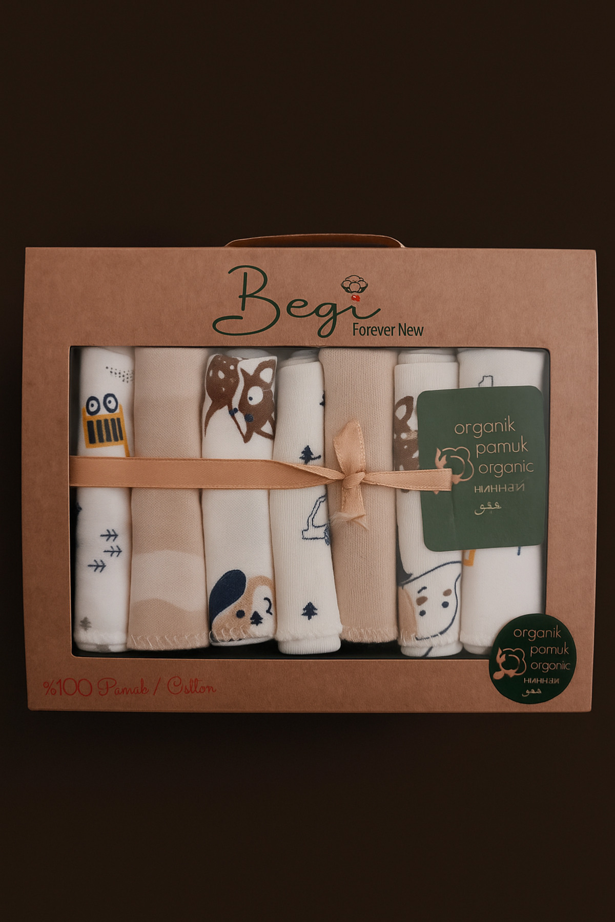 baby socks 7'li Organik Pamuk Bebek Mendil Çantası (1)