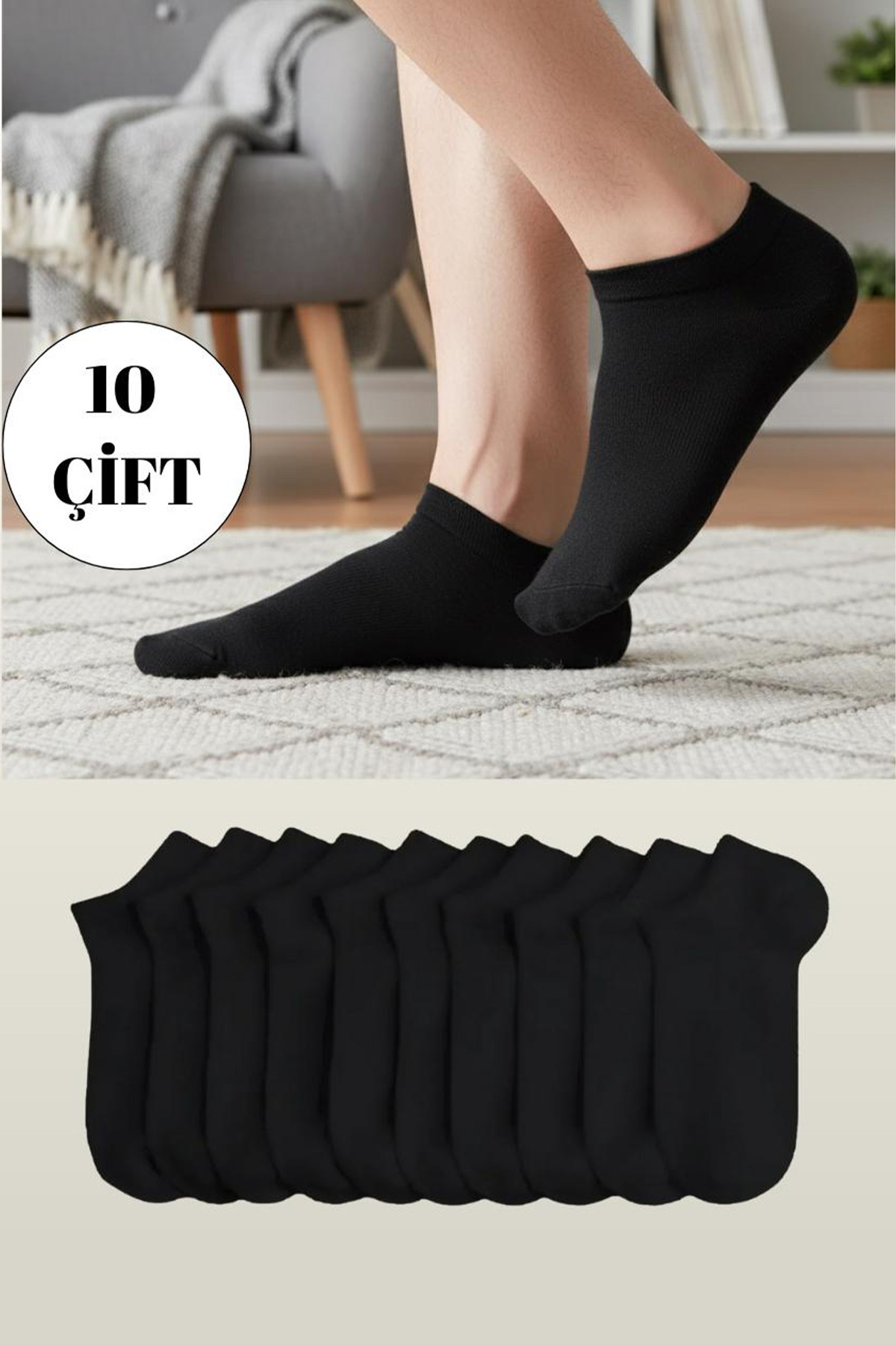 BENİSA ÇORAP Унісекс бавовняні шкарпетки, упаковка з 10 штук