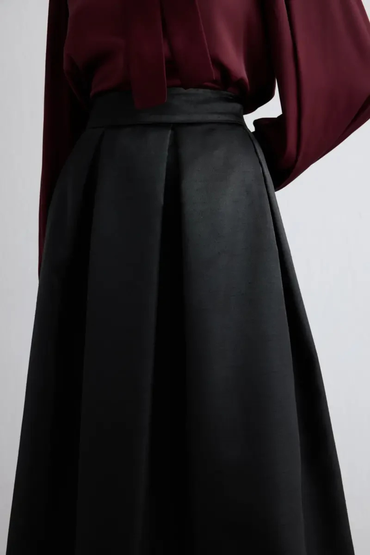 Gusto  Tafta Midi Etek - Siyah - Görsel 3