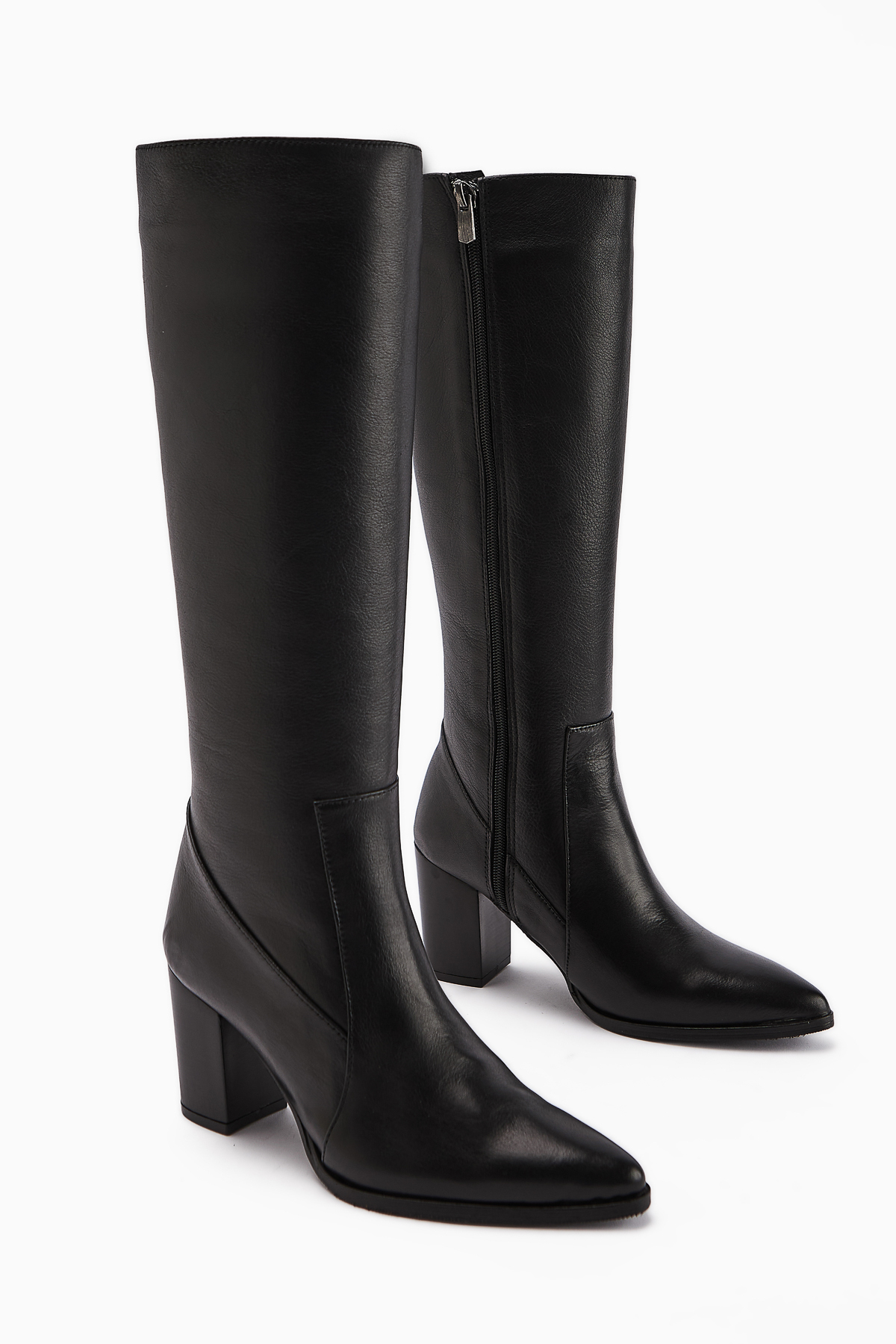 Limoya  Vilda Hakiki Deri Siyah Sivri Burunlu Kadın Çizme - Görsel 4