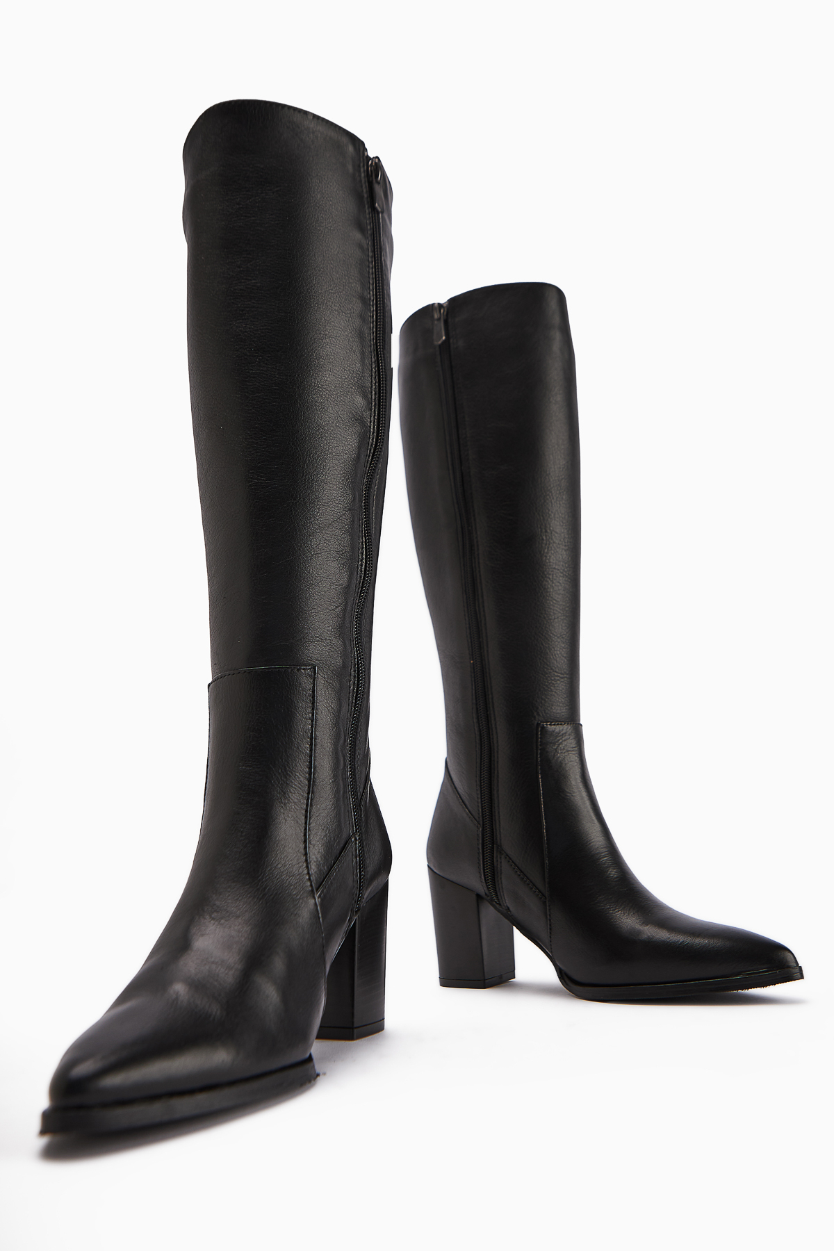 Limoya  Vilda Hakiki Deri Siyah Sivri Burunlu Kadın Çizme - Görsel 5