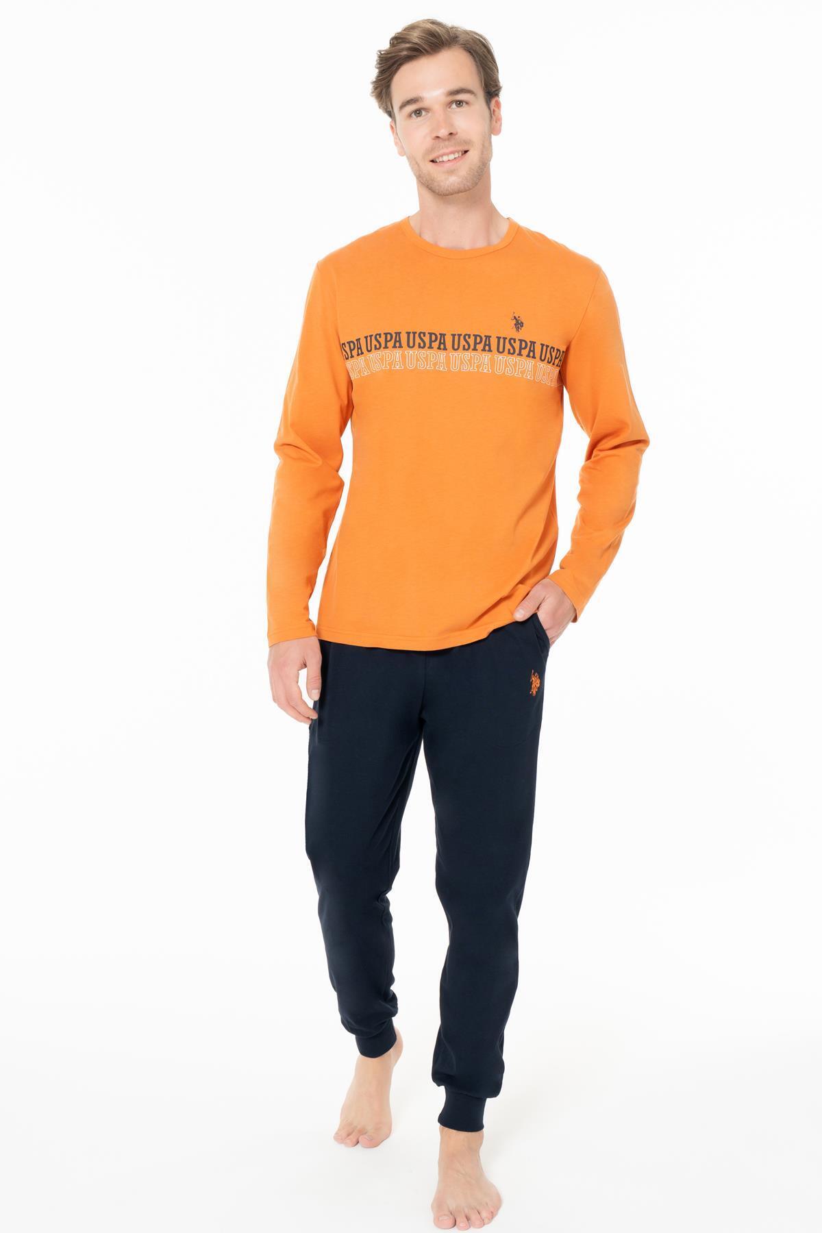 یو اس پولو ست لباس راحتی مردانه نخی اسلیم فیت (بالا و پایین)