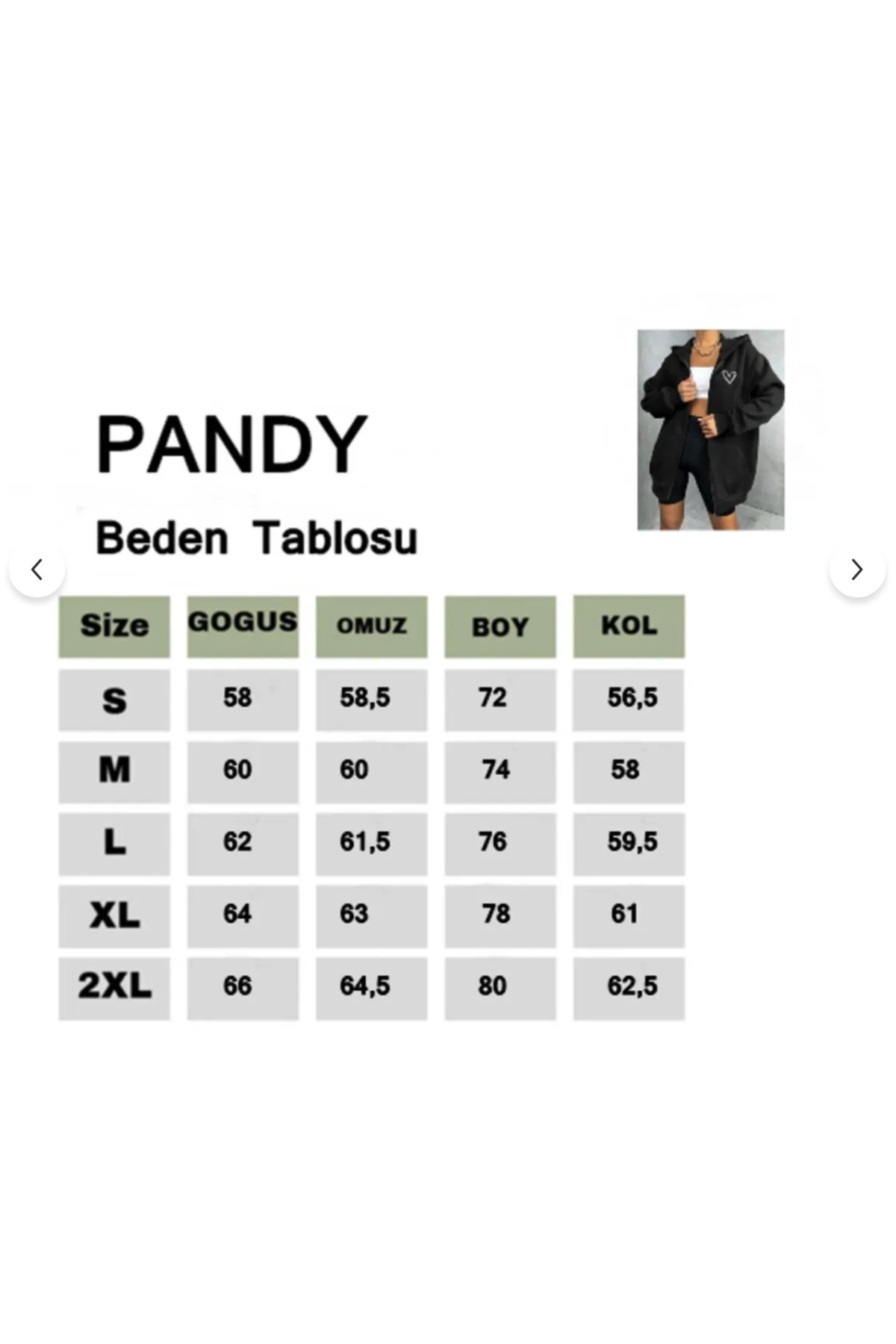pandy Unisex Tam Fermuarlı Kanguru Cepli 2 İplik Şardonlu Fermuarlı Sweatshirt / Hırka görsel 4
