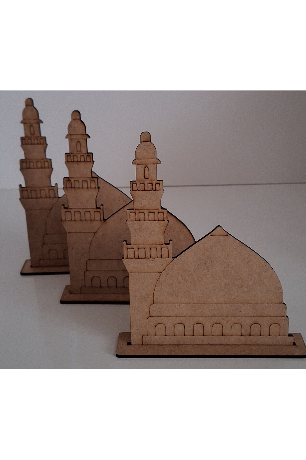 3 Masjid Nebevi Wood Painting Religious Activity School Course Activity Mevlid Candle Set