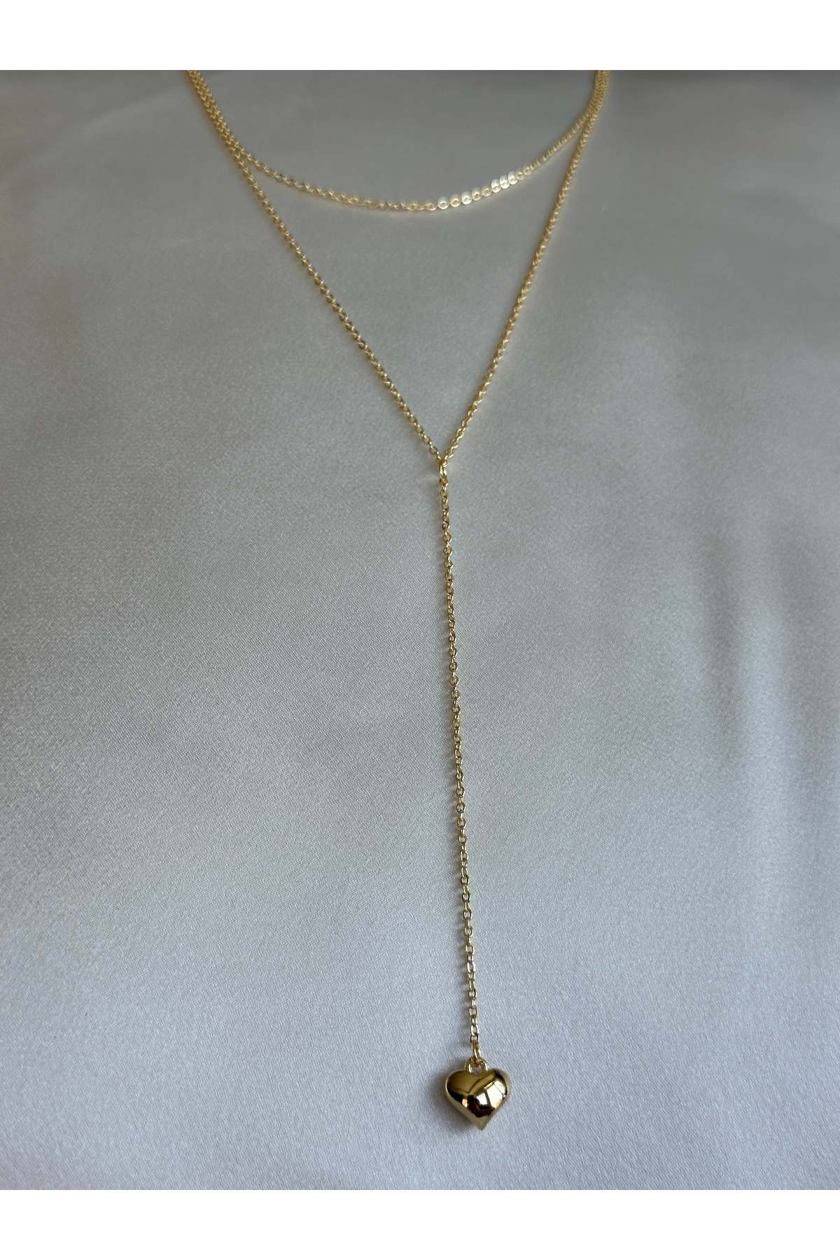 Gold Chain Heart Neckline Necklace