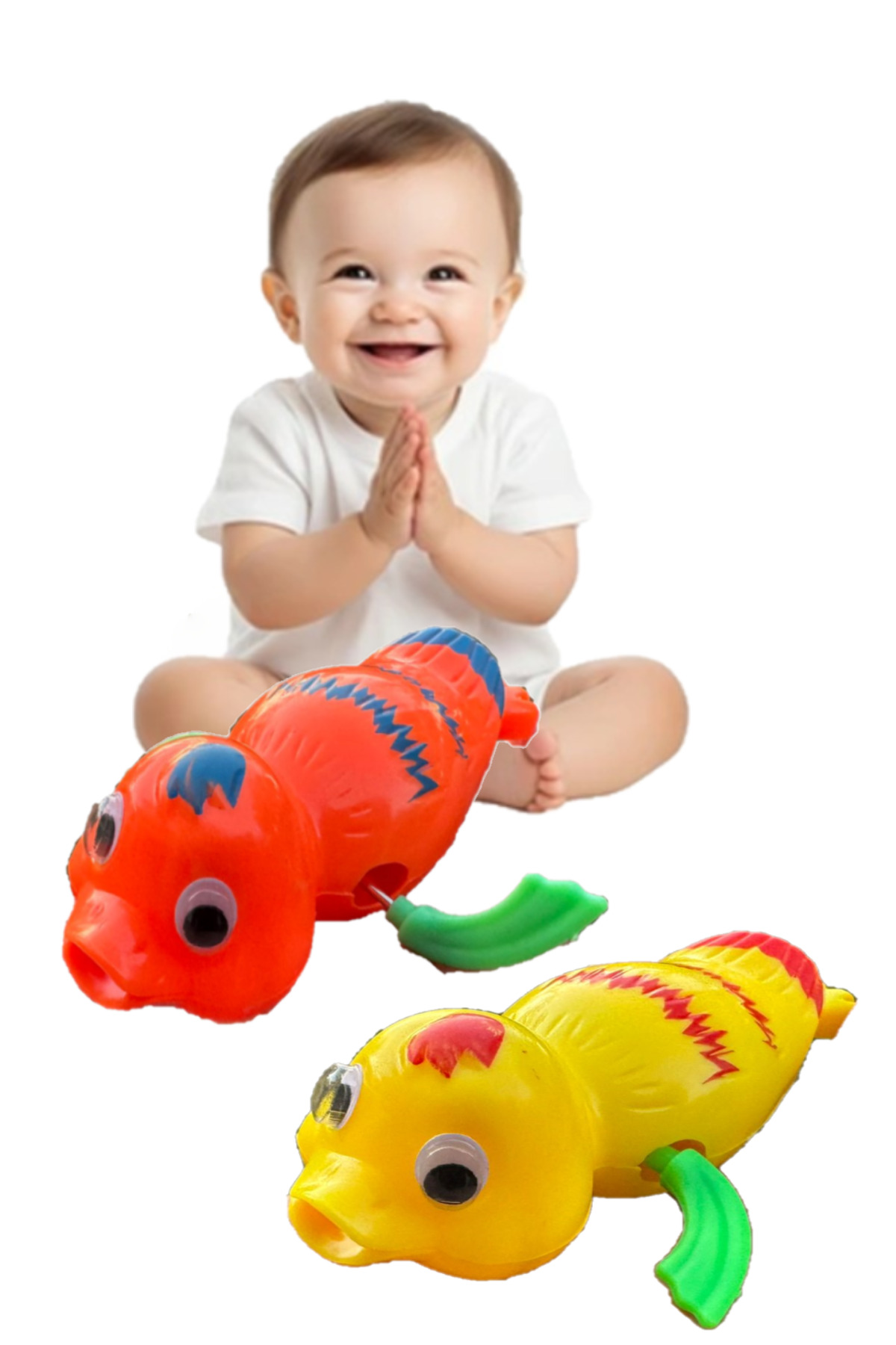 Bundeba 4'lü Set Banyo Havuz Ve Deniz Oyuncağı Suda Yüzen Kurmalı Oyuncak Balık Deniz Canlıları fotoğrafı 3 (önizleme)