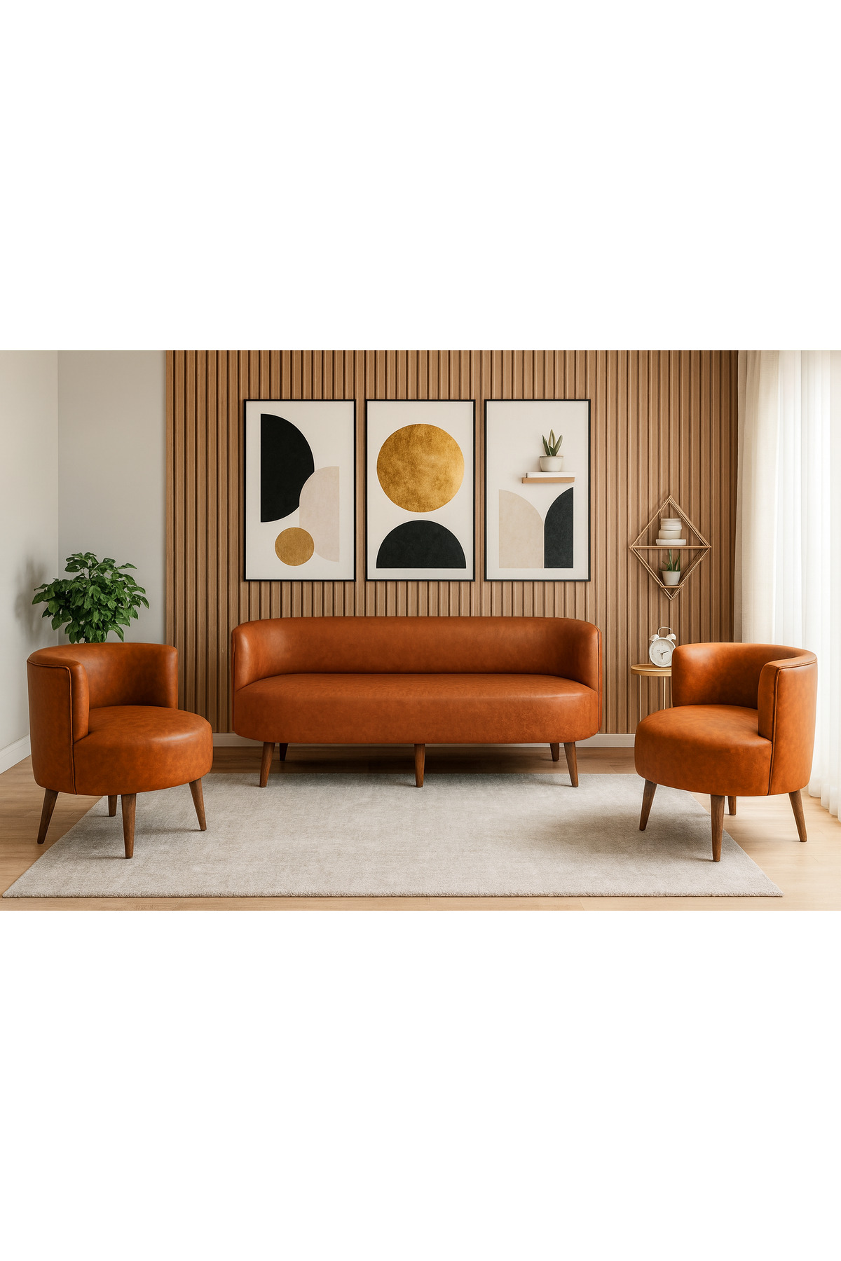 Azra Mobilya Sydney Koltuk Takımı 3+1+1 | Dekoratif Modern Deri