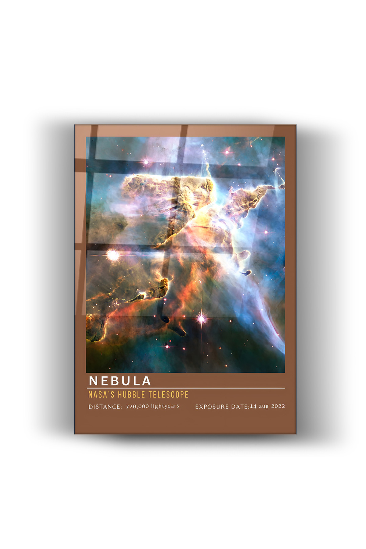 NASA Hubble Teleskobu Nebula Görseli Cam Tablo-Ev-ofis Dekorasyon