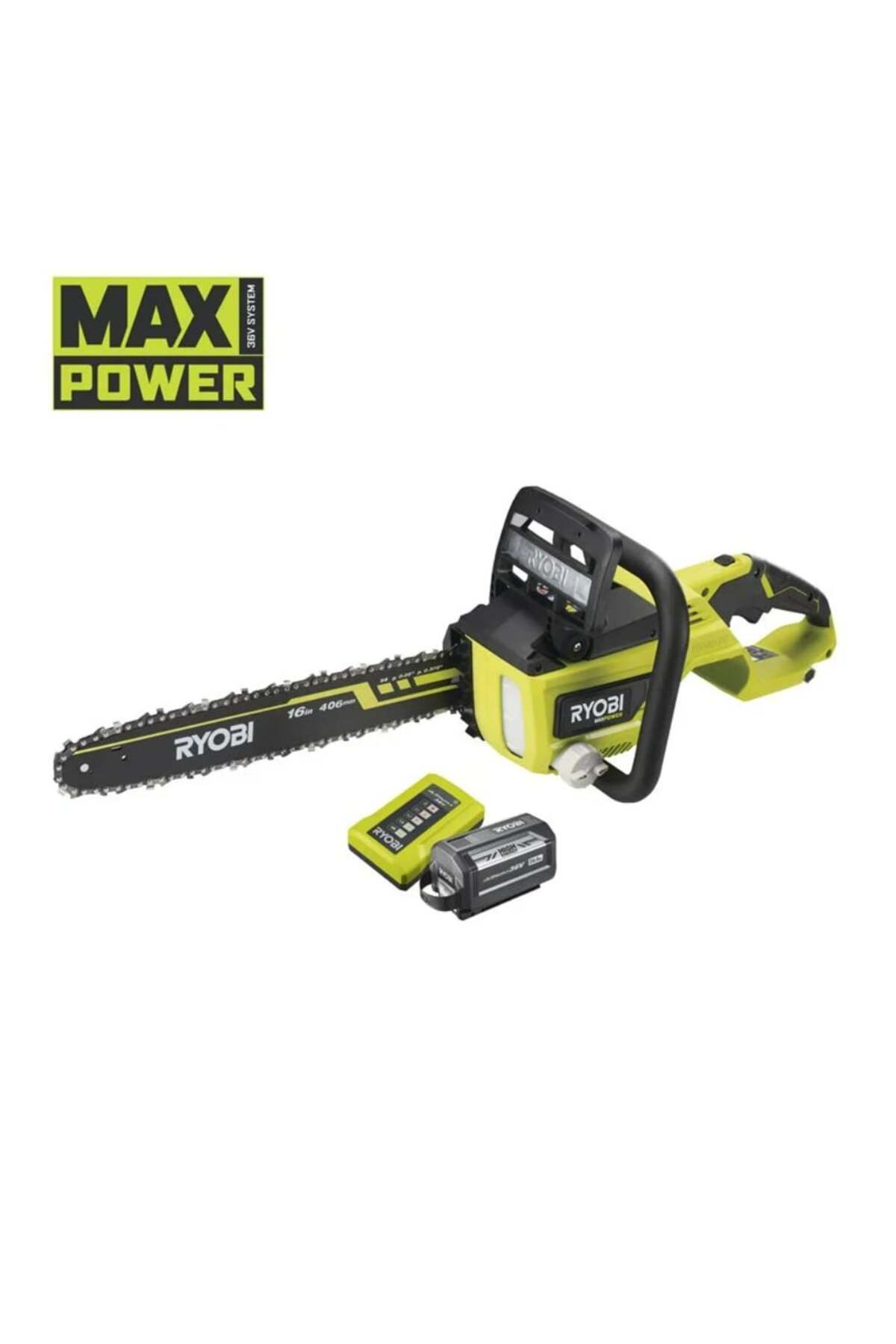 Ryobi RY36CSX40B-160 Akülü Ağaç Kesme Motoru Kömürsüz 36V 6 Ah 40 cm Pala