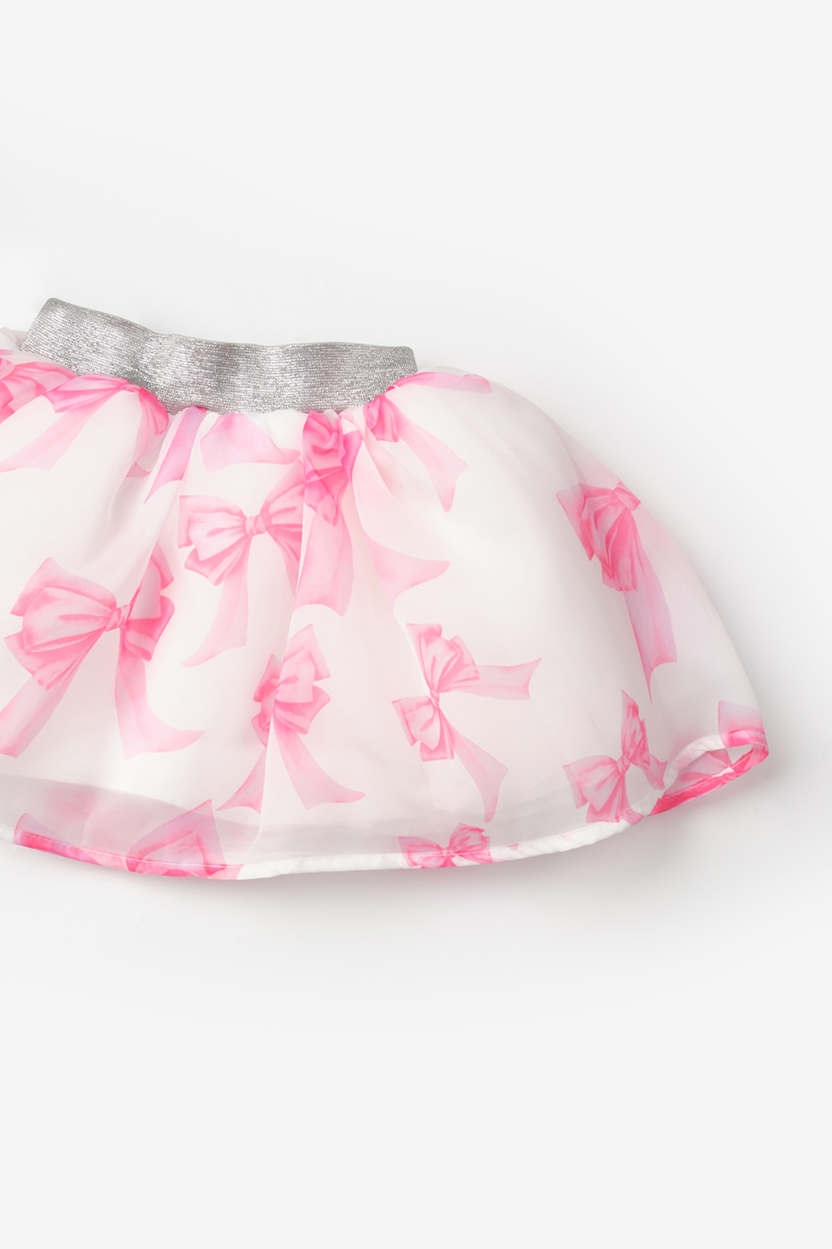 Le Mabelle  Fuşya Fiyonk Baskılı Organze Kız Çocuk Etek - Harper - Görsel 4