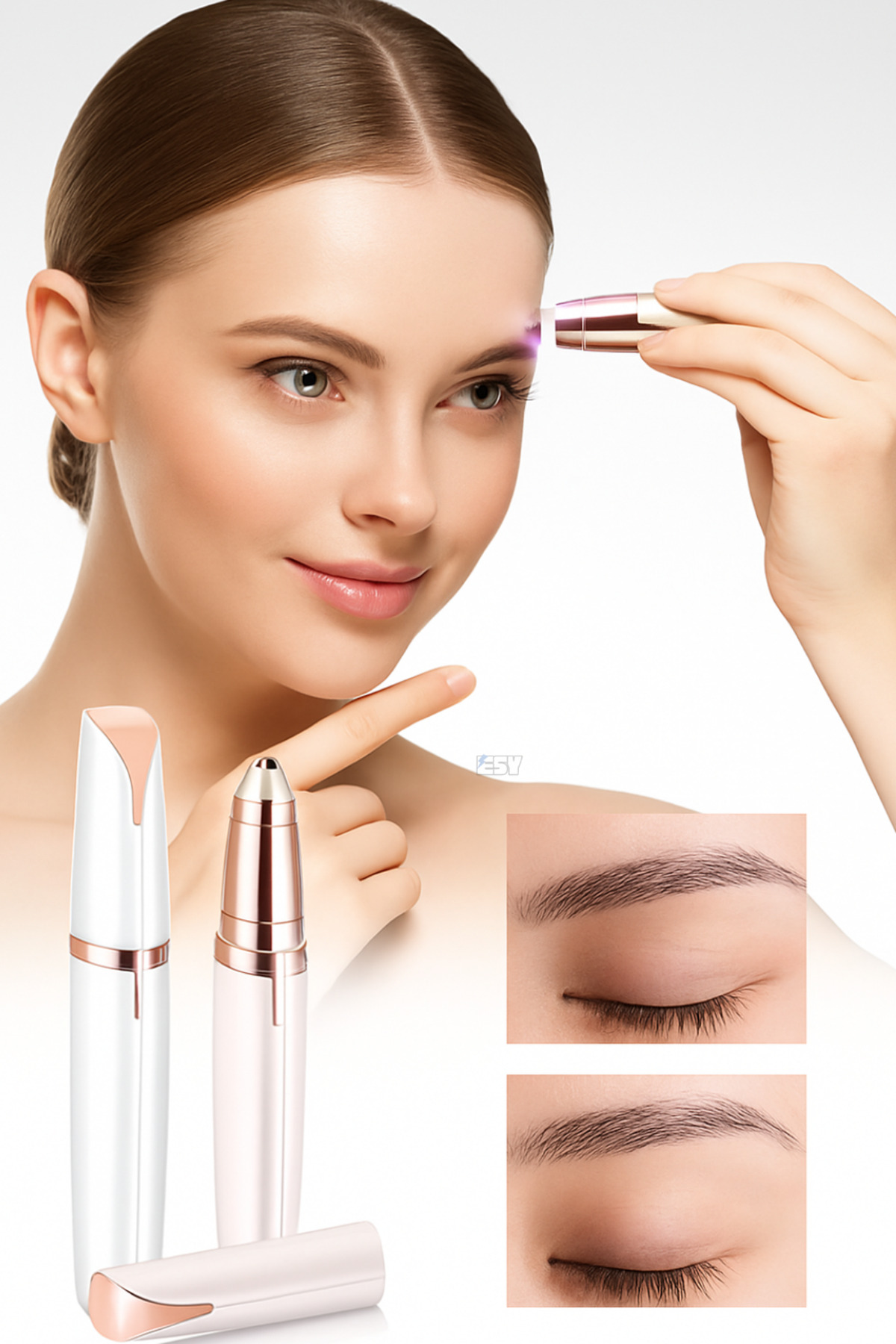 اپیلاتور صورت قابل حمل - ابزار رفع موهای ابرو و سبیل - esy35 — تصویر 4 از 4