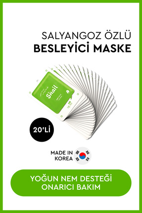 Mjcare On Snail Mask - Salyangoz Özlü Yüz Maskesi 20'li