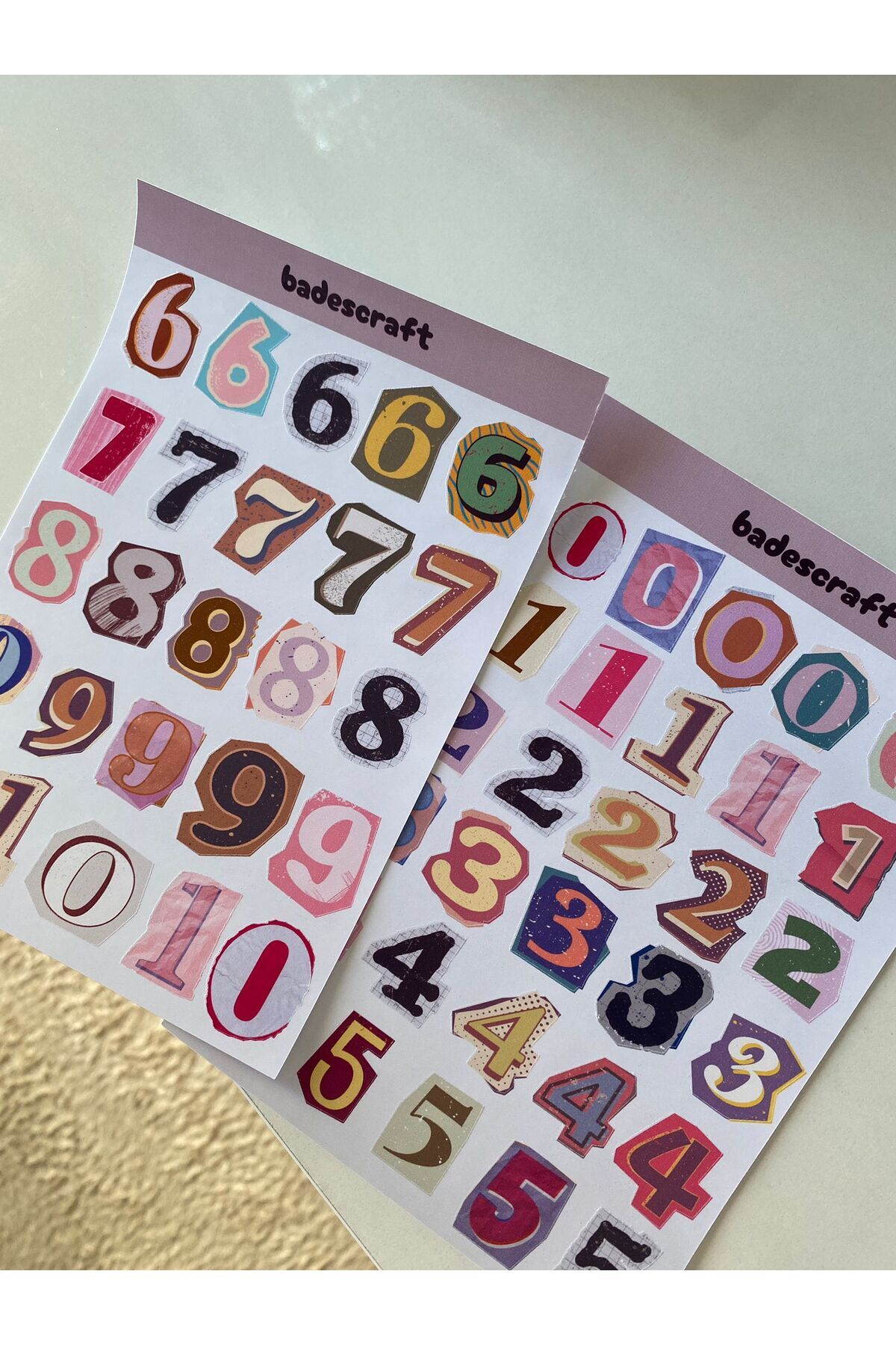badescraft Rakamlar Sticker Seti- 2'li Sticker Set- Magazin Rakamlar- Etiket Çıkartma Ajanda Journal Uygun