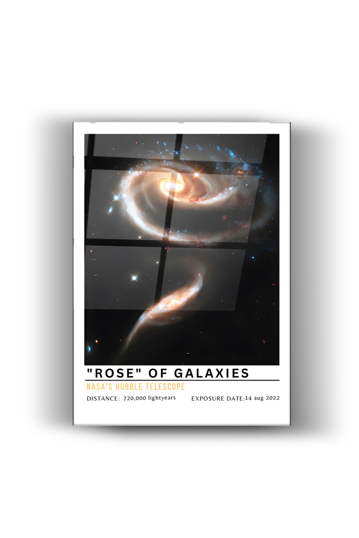 Rose Of Galaksi Cam Tablo-Ev-Ofis Dekorasyon