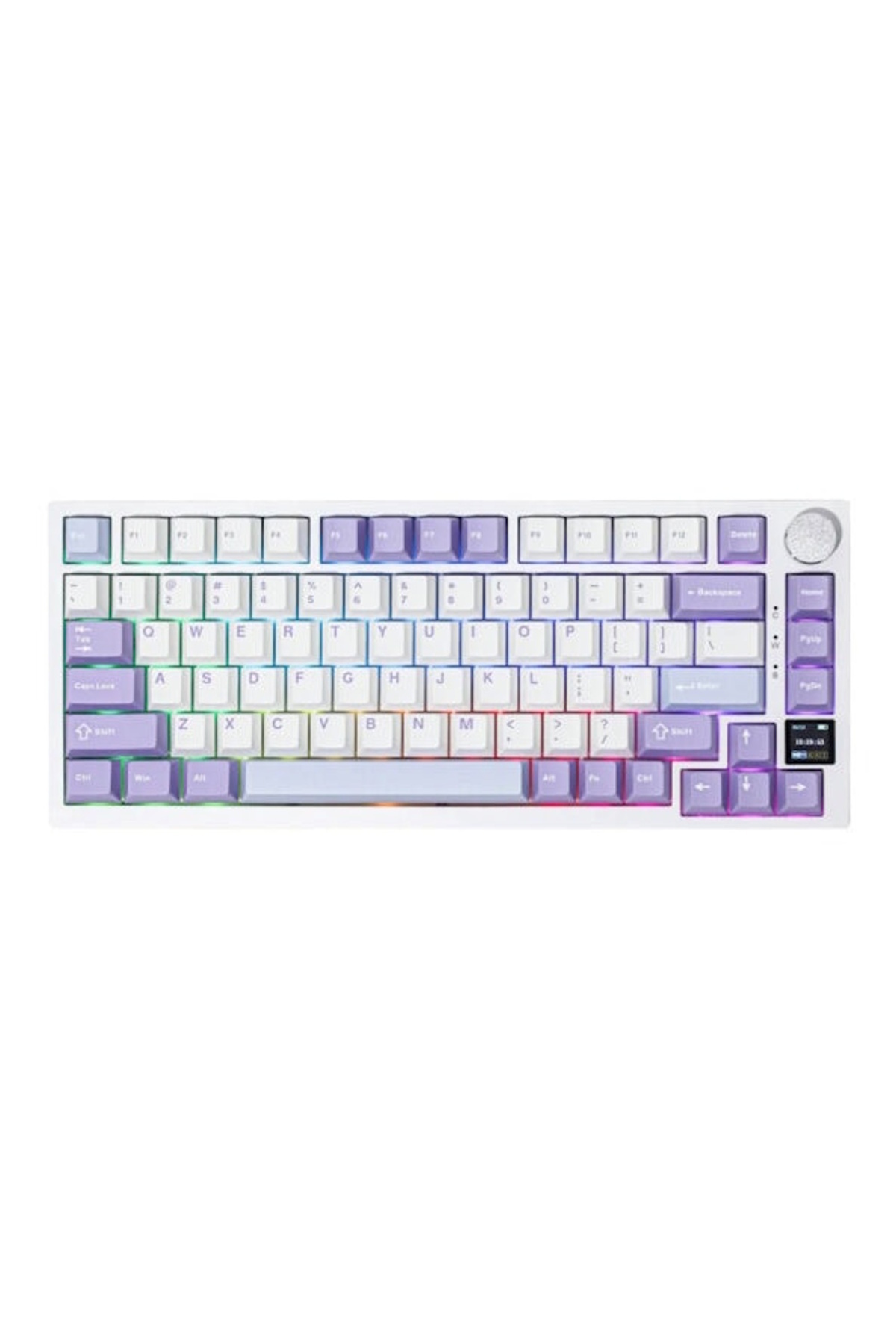 Ajazz AK820 Pro White Purple Gift Switch RGB Kablosuz Hotswap