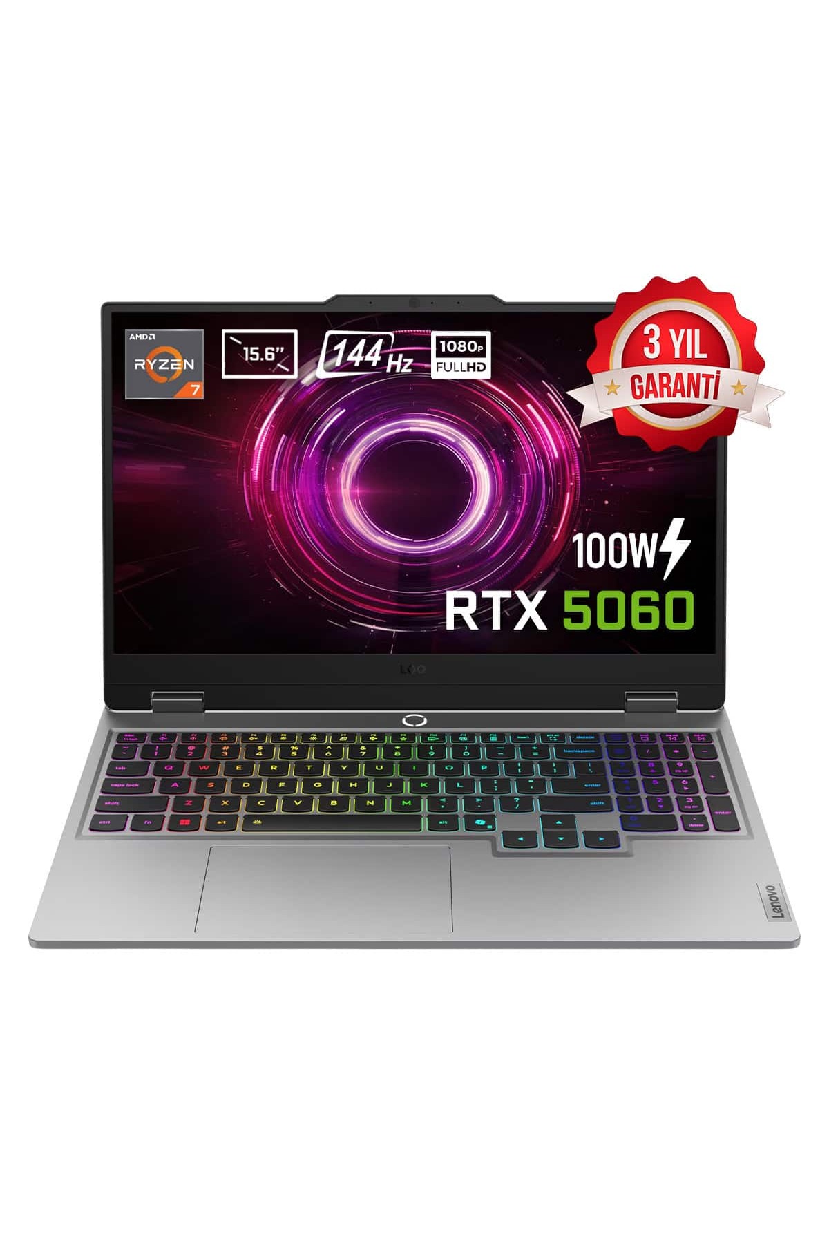 LOQ 15AHP10 Ryzen 7 250 16GB DDR5 1TB SSD RTX5060 8GB 15.6 inç FHD 144Hz IPS FDo