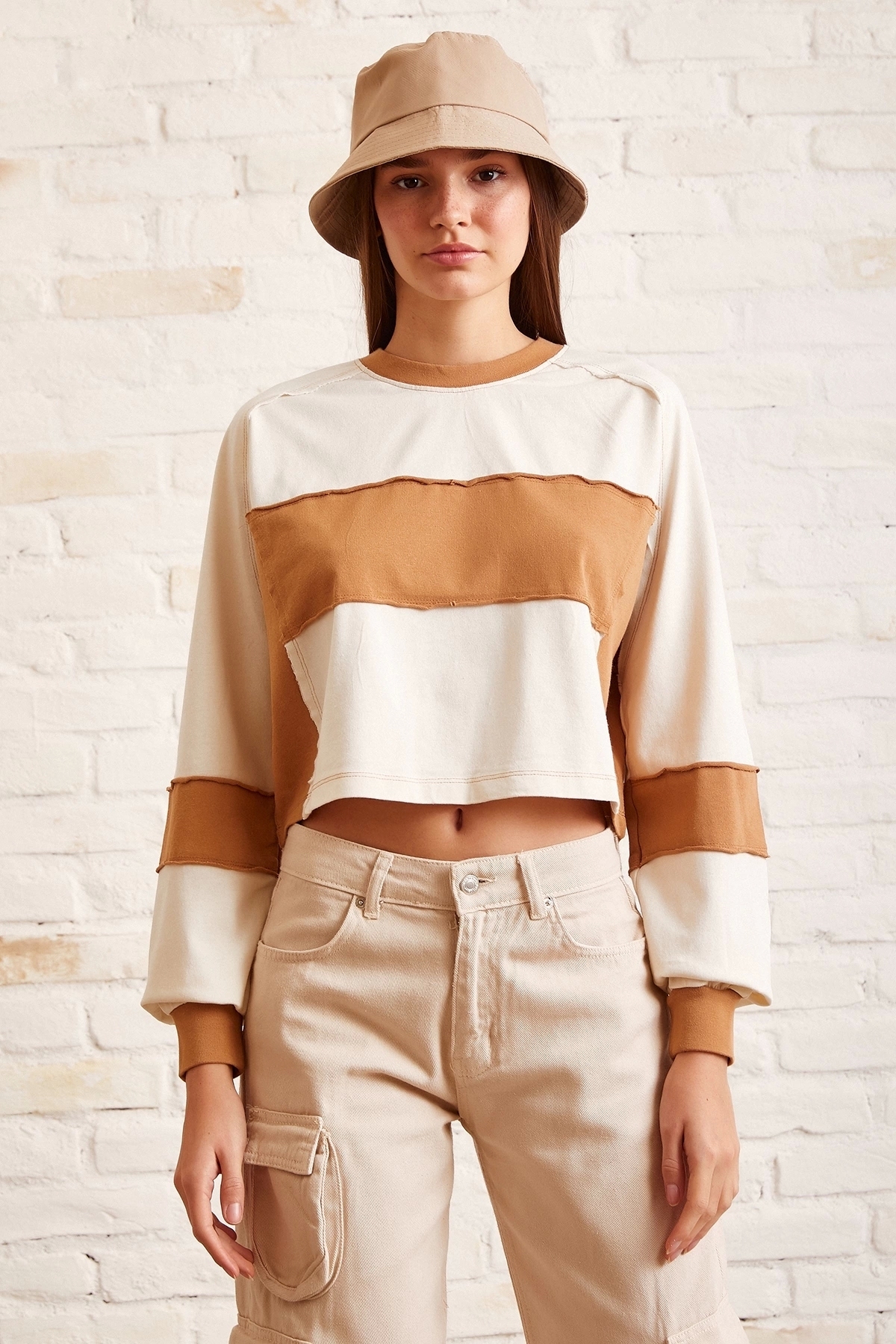 baysalteknoloji  Çift Renk Oversize Sweatshirt - Görsel 4