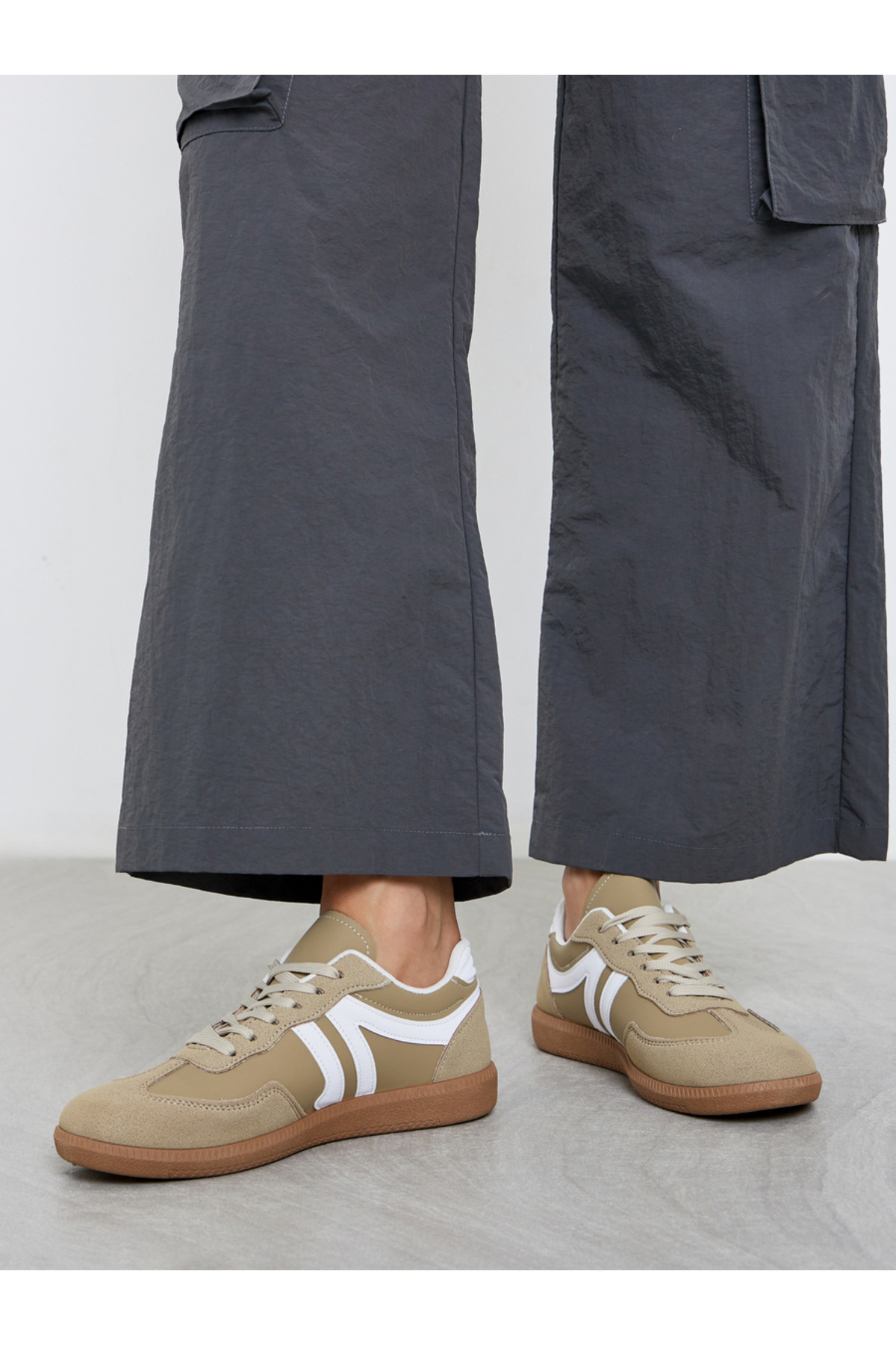 Styli Striped Laced Up Sneakers