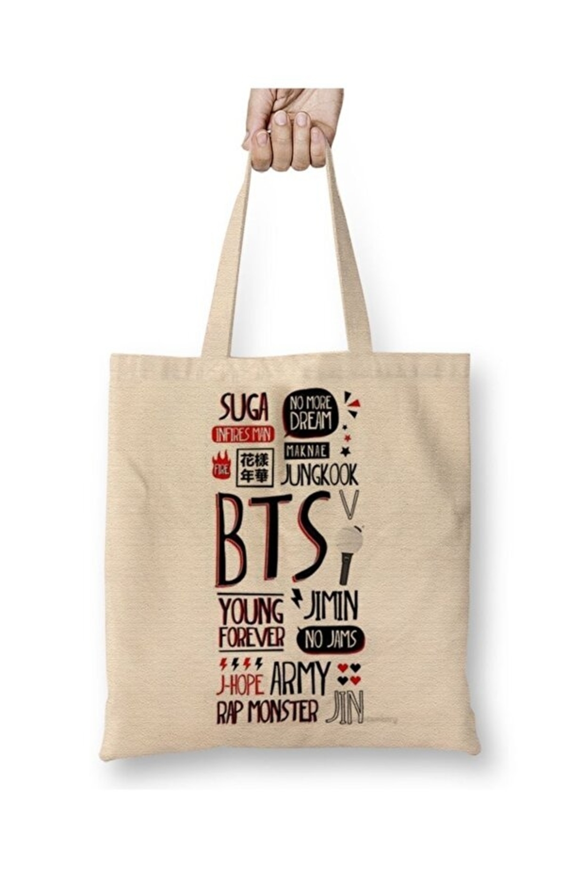 Toyaso Bts Jungkook Tote Bag Long Handle Shopping Bag Beach Bag