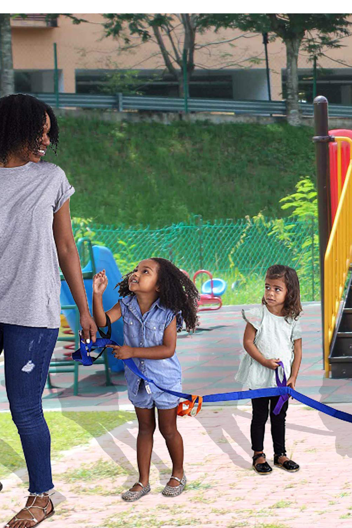 طناب پیاده‌روی گروهی کودکان (۱۲ نفره)، ایمن، برای گردش و فعالیت‌های ورزشی کودکان، مهدکودک