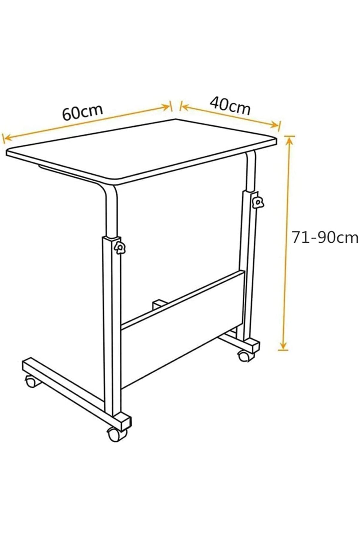 🖥️ طاولة لاب توب قابلة للتعديل 90×40×60 سم – لون اسود في ابيض مع عجلات للسرير والأريكة,مكتب لابتوب
