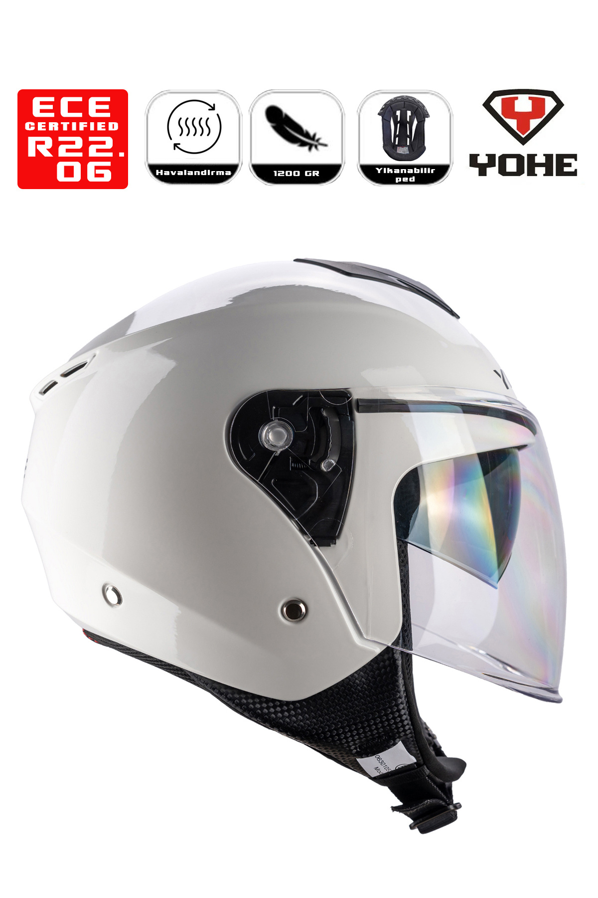 Yohe MOTOR KASKI 852-SHİNY WHİTE
