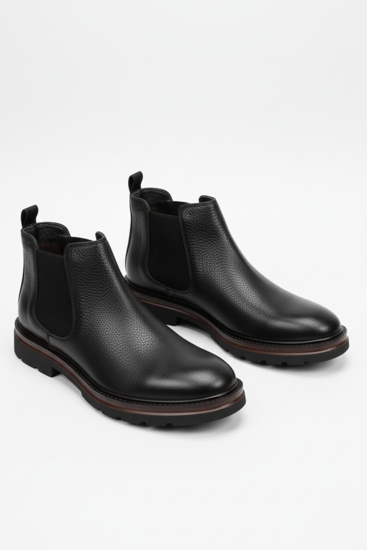 LUSIVE  Hakiki Deri Siyah Ultra Hafif ve Rahat Chelsea Erkek Bot LUASS27AL0042 - Görsel 5