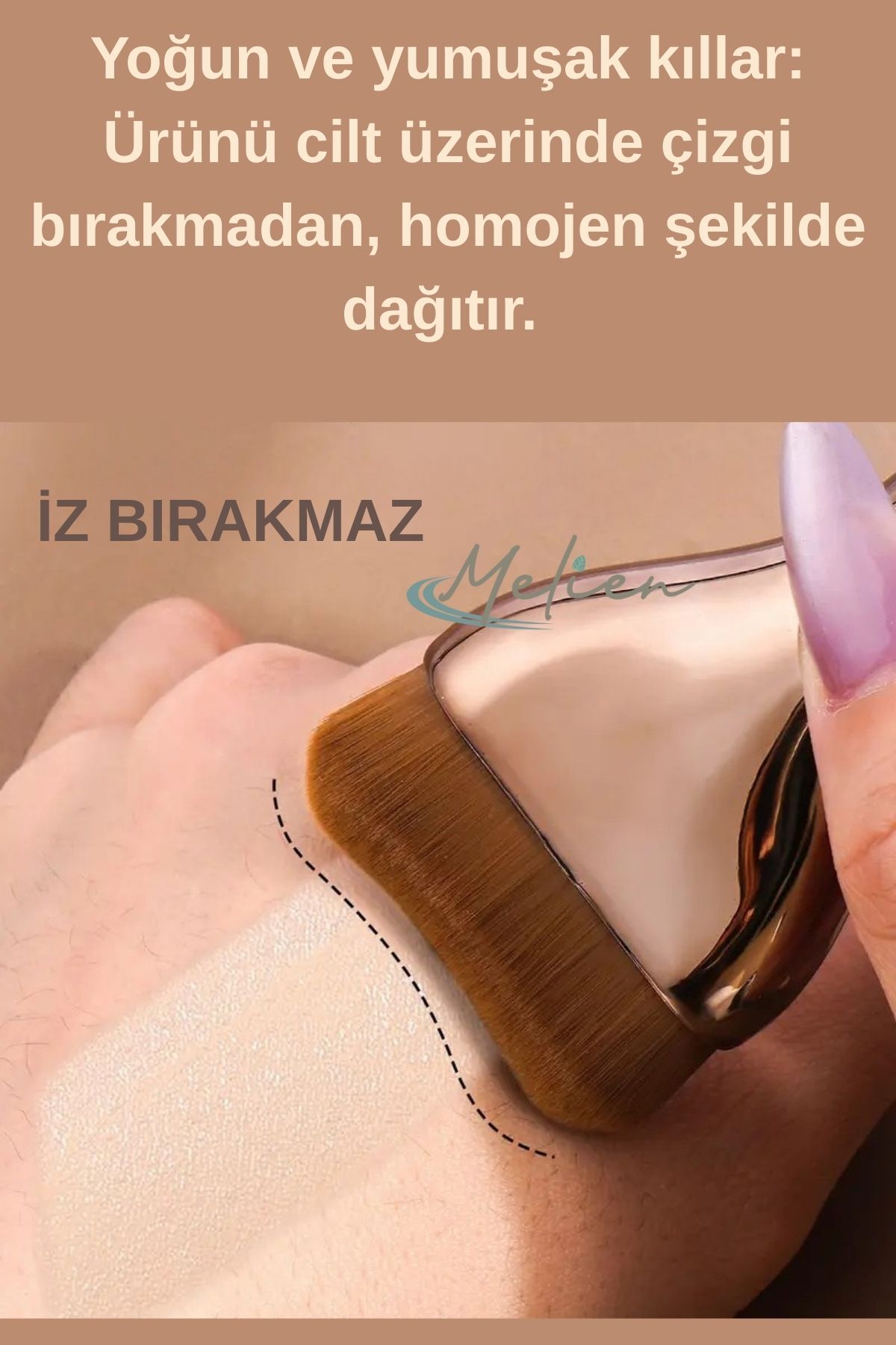 Kavisli Fondöten Likit Krem Alık Profesyonel Makyaj Fırçası Yoğun Yumuşak Kıl İz Bırakmaz Aksesuar — مشکی kavislimakyajfir — تصویر 4 از 8