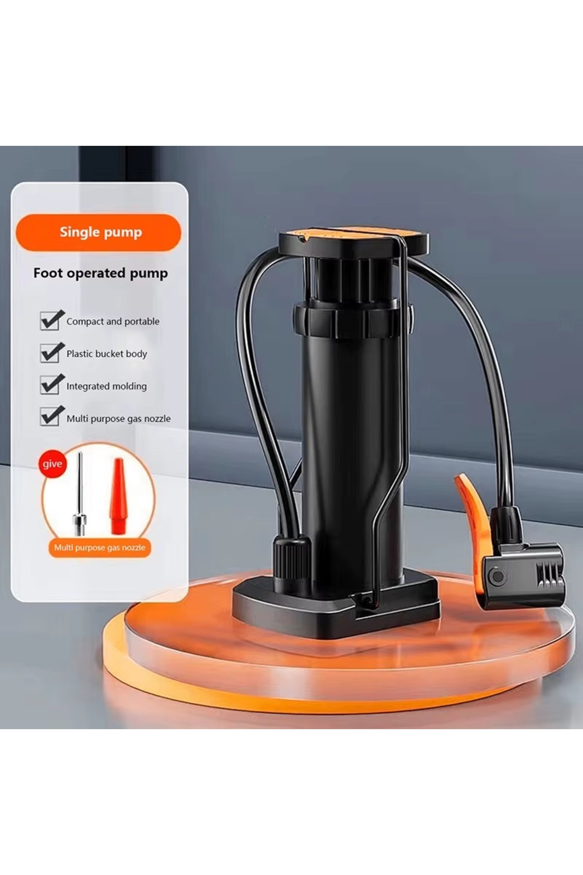 MUBX Mini Yüksek Basınçlı Ayak Pompası El Pompası Bisiklet Pompası Top Pompası