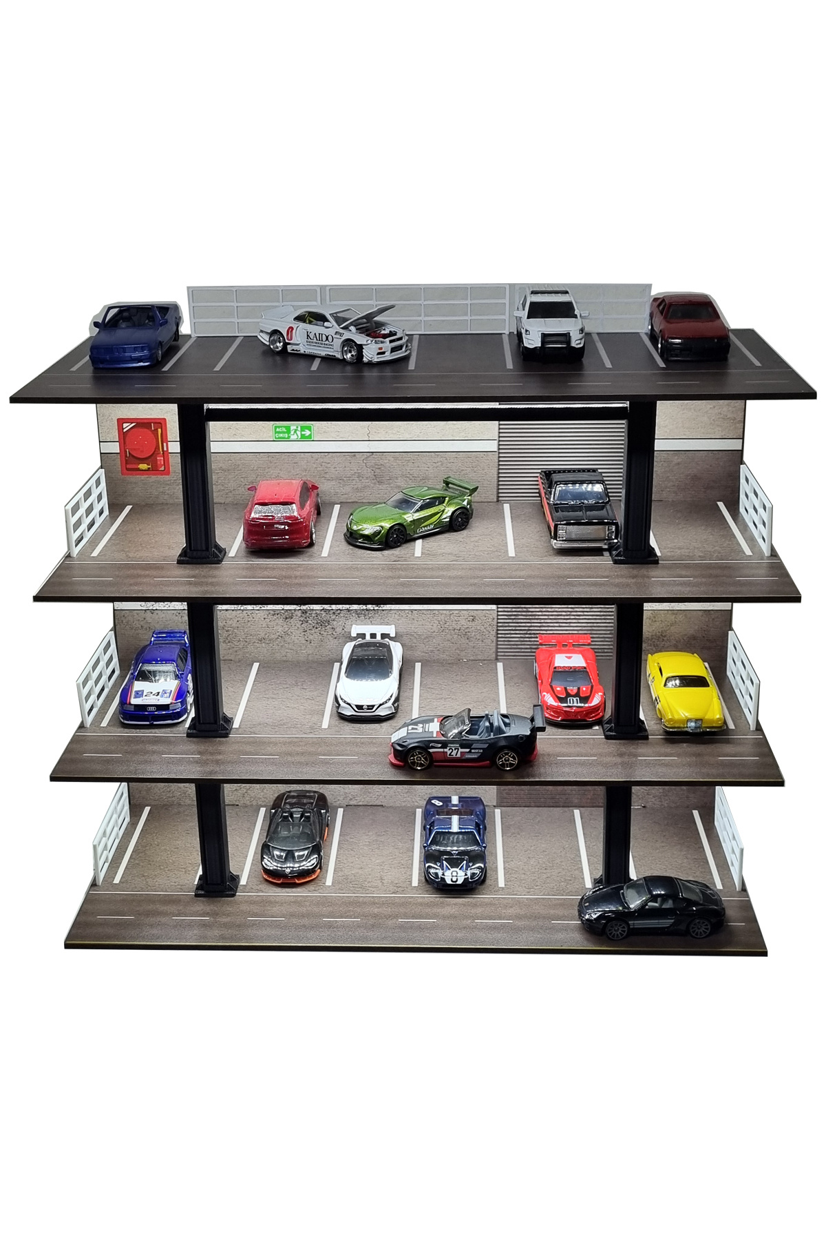 Perlamco LED AYDINLATMALI ÇOK KATLI OTOPARK DİORAMA - 1/64 ÖLÇEK