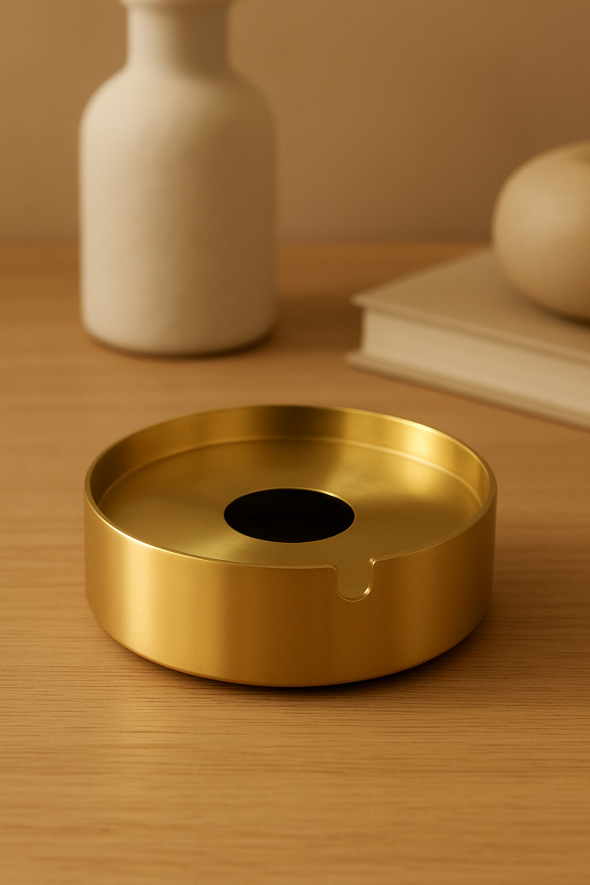 Emal Home Gold Metal Kapaklı Küllük