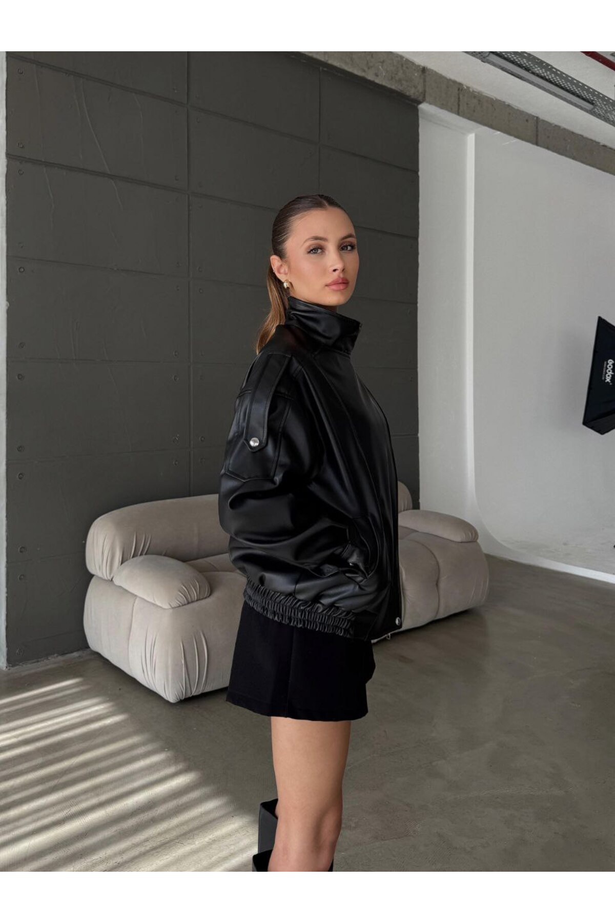 ZTO  KADIN TASARIM DERİ SUNİ MONT - Görsel 2