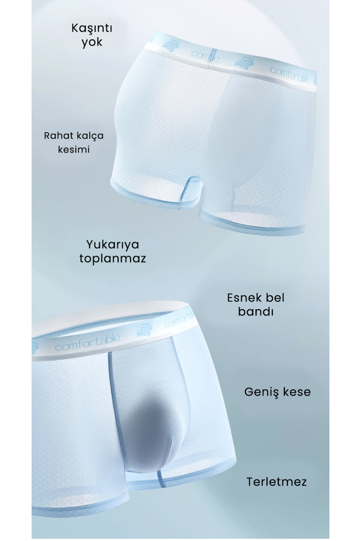 Beauty Collection  4'lü Erkek Boxer Buz İpek Icesilk Nefes Alabilen Terletmeyen Glad and Comfortable Boxer - Görsel 4