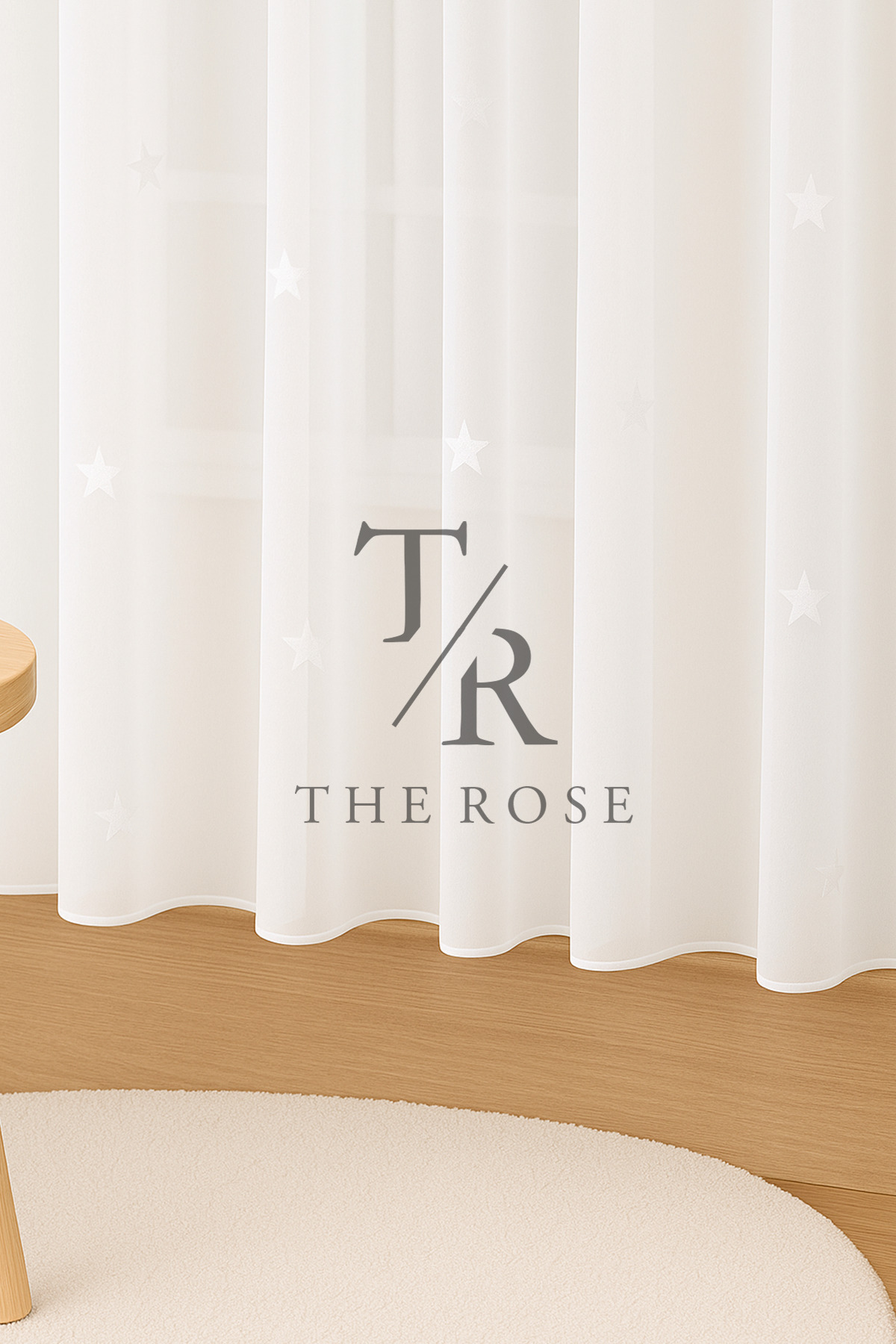 The Rose Beyaz Yıldızlı Tül Perde, Unısex Çocuk Odası, Sık Pile, Düz, Sade, Tül Perde, Kornişli, Beyaz fotoğrafı 5 (önizleme)