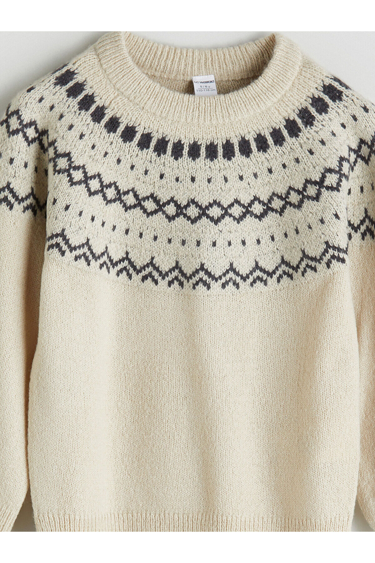 LC Waikiki Esse Collection Bej Bisiklet Yaka Erkek Çocuk Triko Kazak fotoğrafı 3 (önizleme)