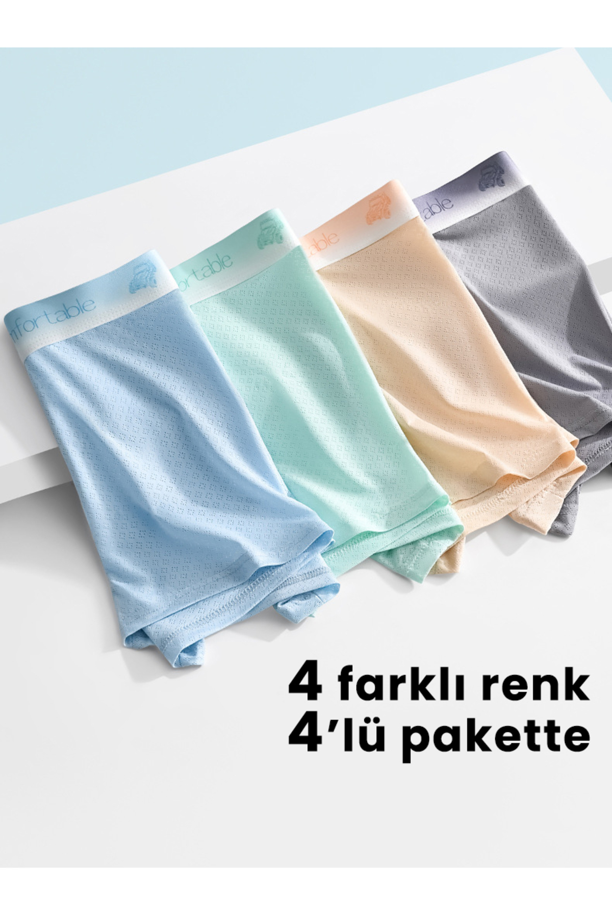 Beauty Collection  4'lü Erkek Boxer Buz İpek Icesilk Nefes Alabilen Terletmeyen Glad and Comfortable Boxer - Görsel 5