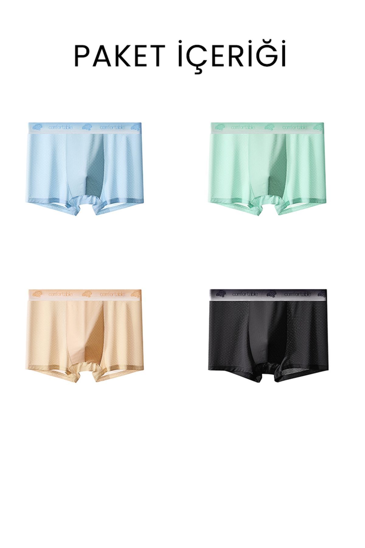 Beauty Collection  4'lü Erkek Boxer Buz İpek Icesilk Nefes Alabilen Terletmeyen Glad and Comfortable Boxer - Görsel 7